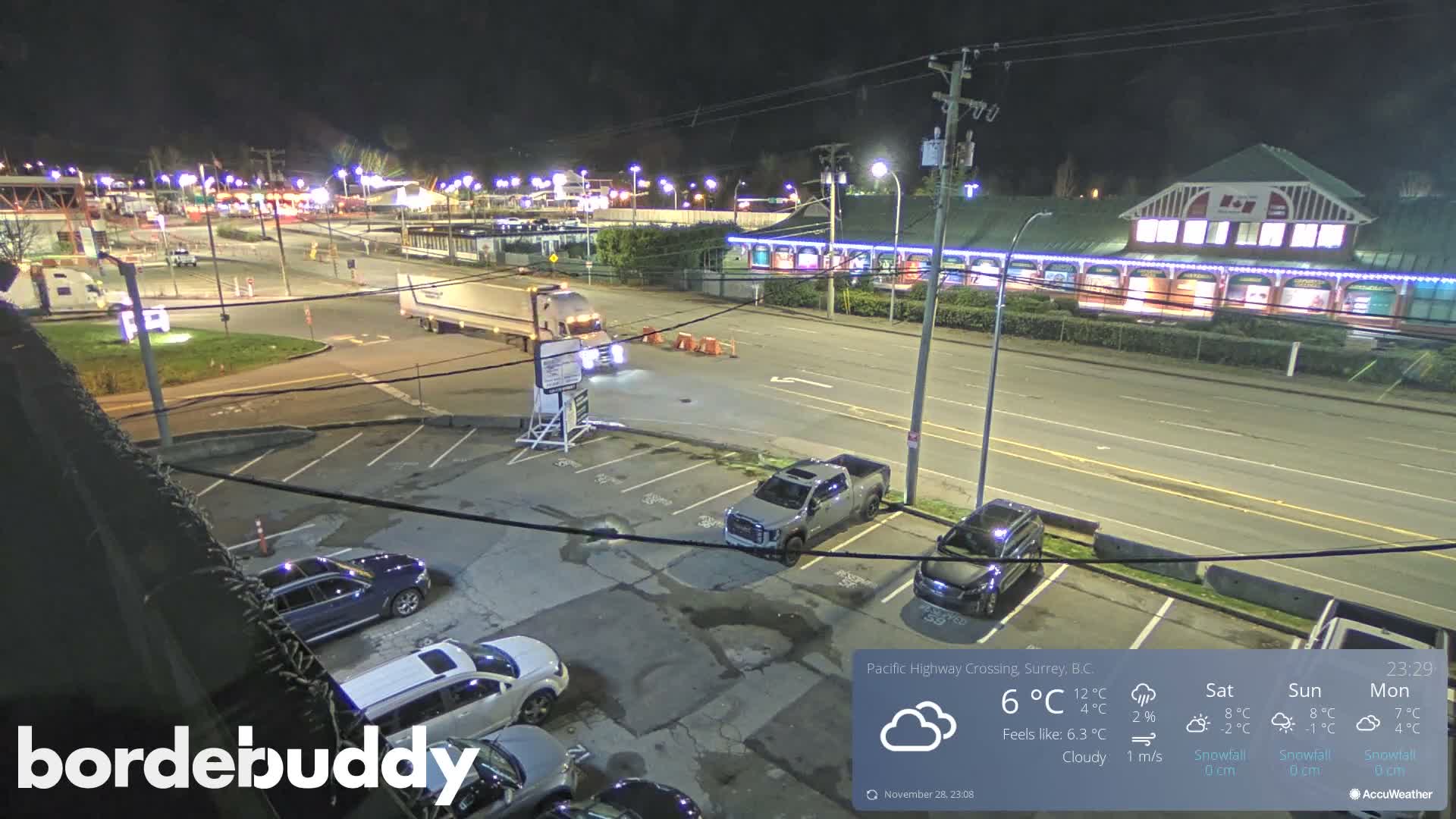 Surrey, Canada-USA  Border Canada Side Pasific Highway Crossing Check Toll Booth Live Cam - Douglas, Surrey, Metro Vancouver, British Columbia, Canada