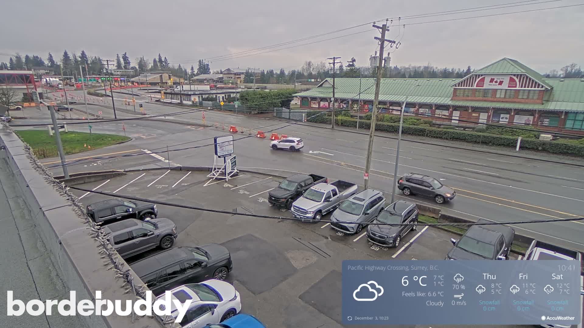 Surrey, Canada-USA  Border Canada Side Pasific Highway Crossing Check Toll Booth Live Cam - Douglas, Surrey, Metro Vancouver, British Columbia, Canada