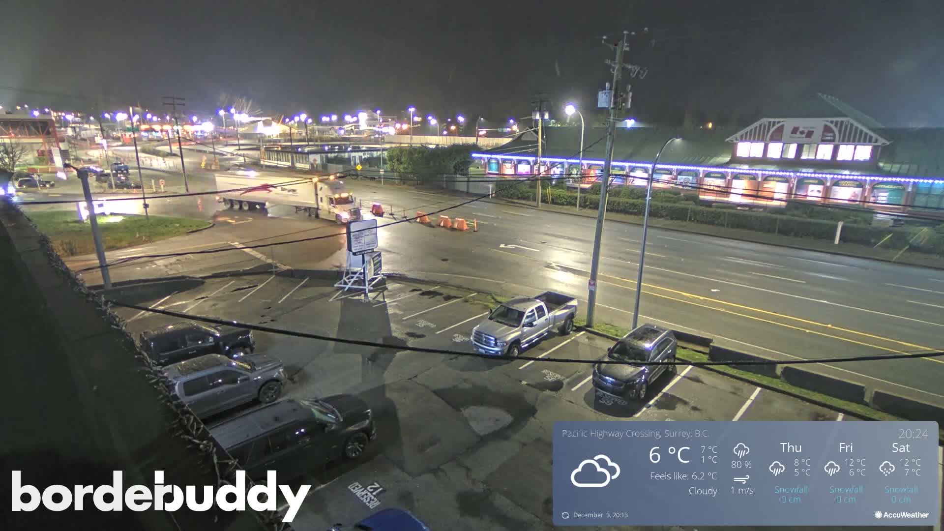 Surrey, Canada-USA  Border Canada Side Pasific Highway Crossing Check Toll Booth Live Cam - Douglas, Surrey, Metro Vancouver, British Columbia, Canada