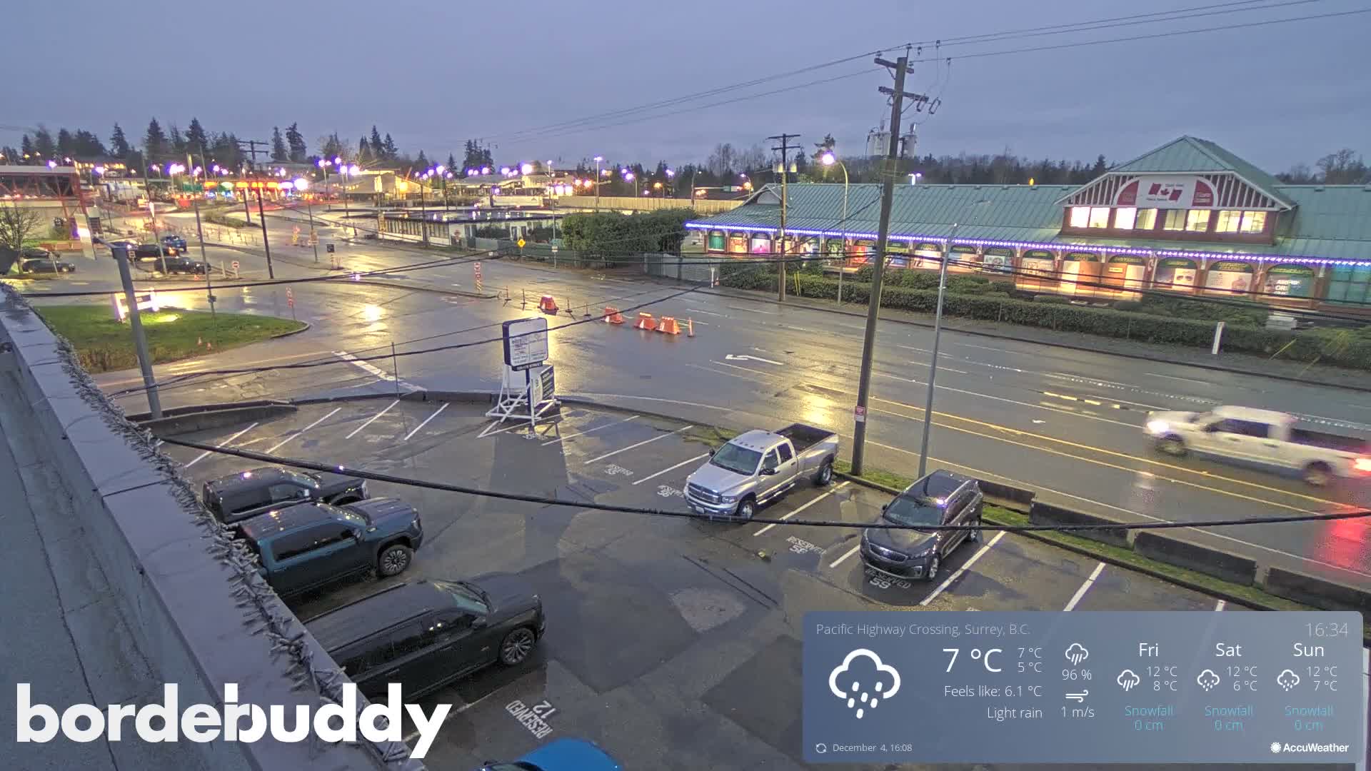 Surrey, Canada-USA  Border Canada Side Pasific Highway Crossing Check Toll Booth Live Cam - Douglas, Surrey, Metro Vancouver, British Columbia, Canada