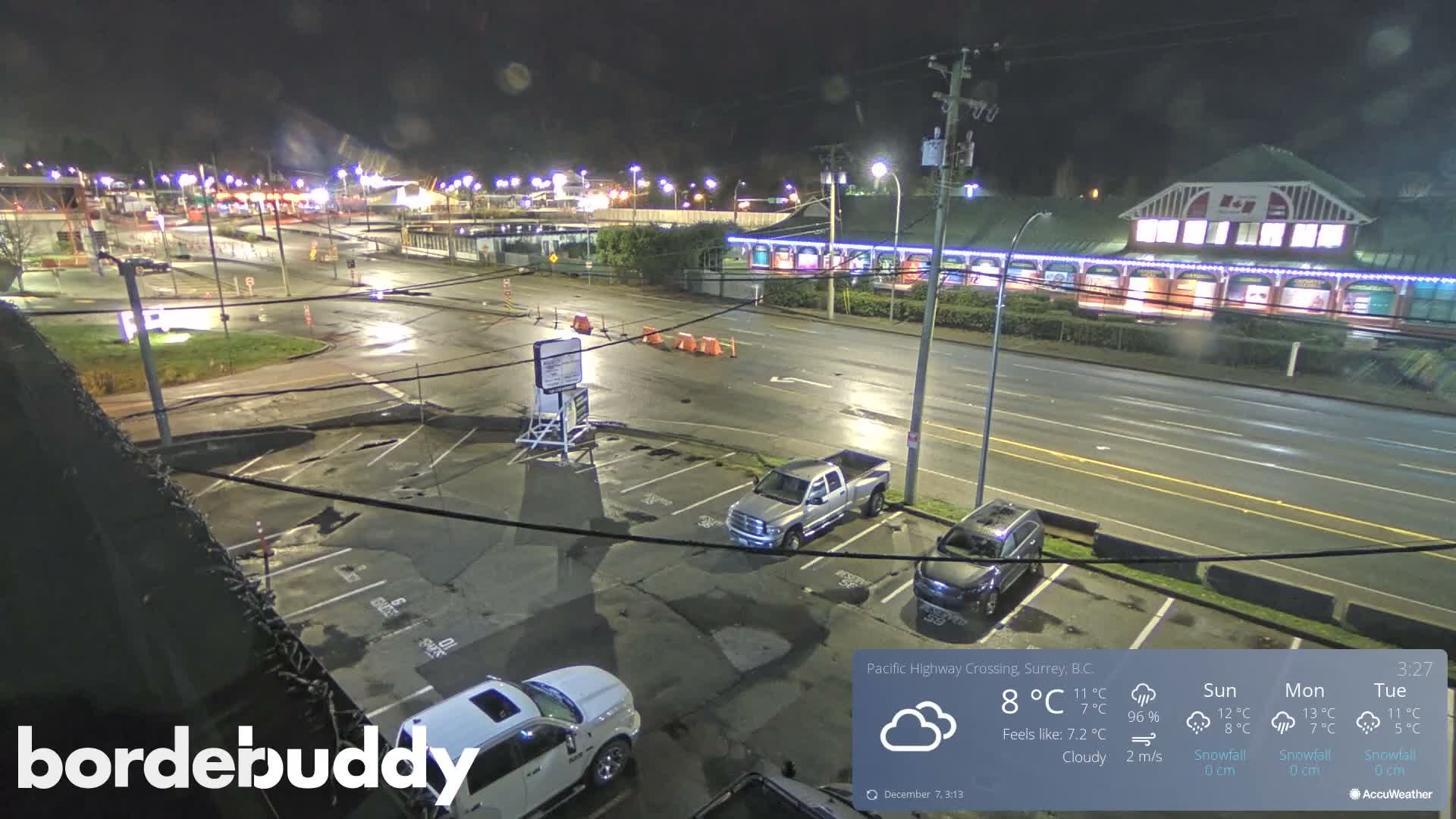 Surrey, Canada-USA  Border Canada Side Pasific Highway Crossing Check Toll Booth Live Cam - Douglas, Surrey, Metro Vancouver, British Columbia, Canada