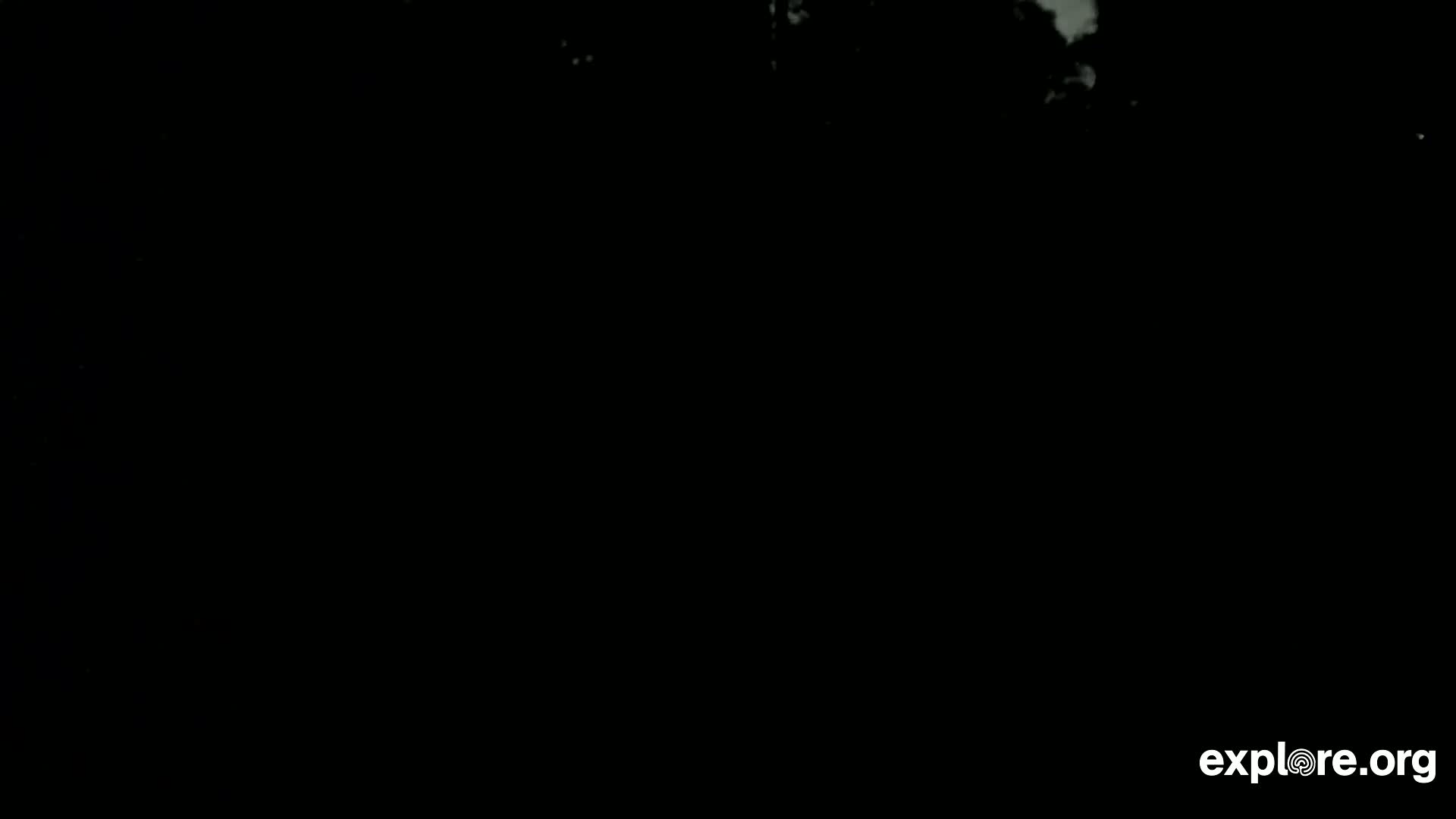 The image shows a dark, nighttime scene with a few faintly visible clouds in the upper portion.