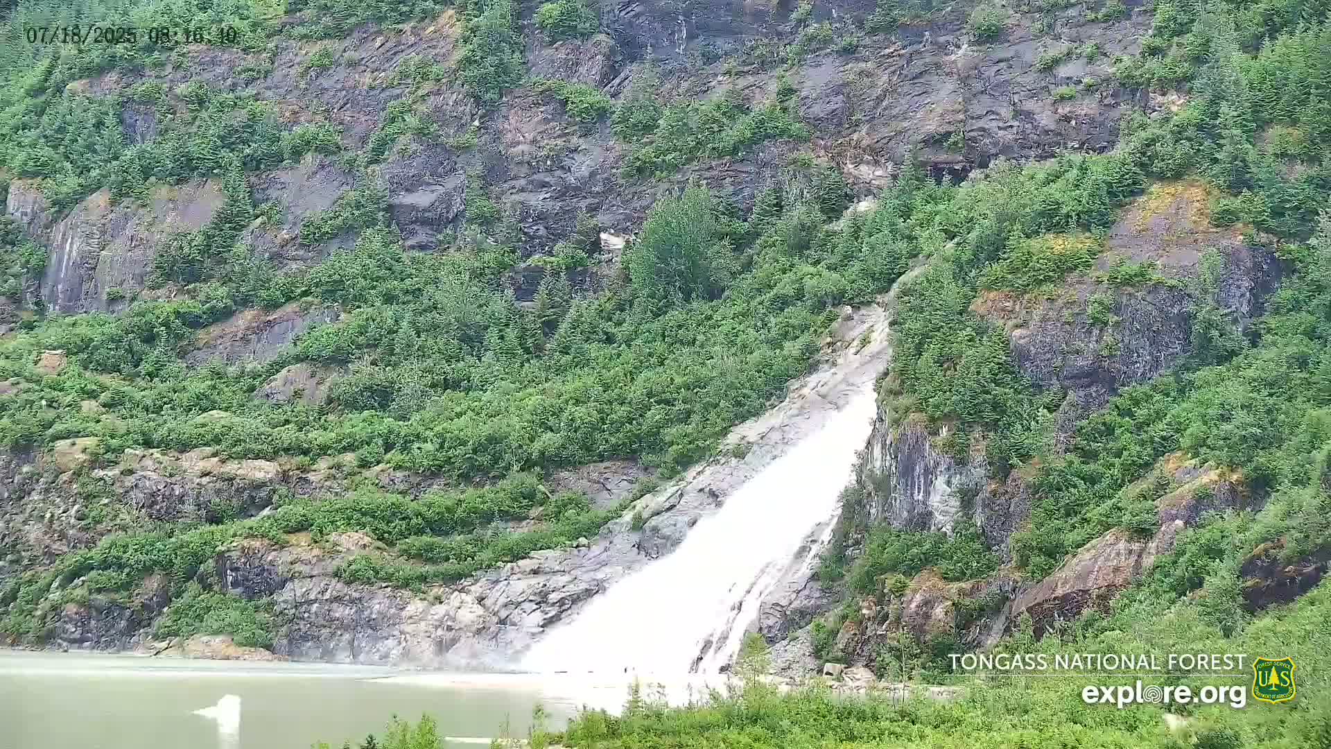 Mendenhall Glacier , Lake & Mountain Live Cam - Mendenhall Valley, Juneau, Alaska, USA