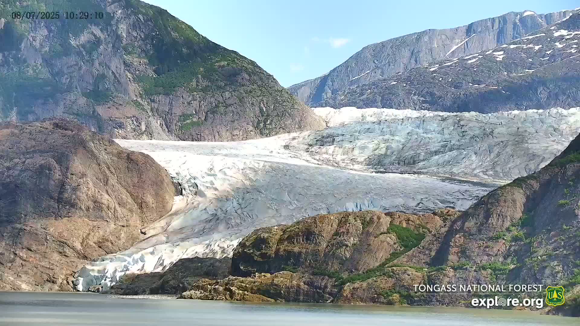 Mendenhall Glacier , Lake & Mountain Live Cam - Mendenhall Valley, Juneau, Alaska, USA
