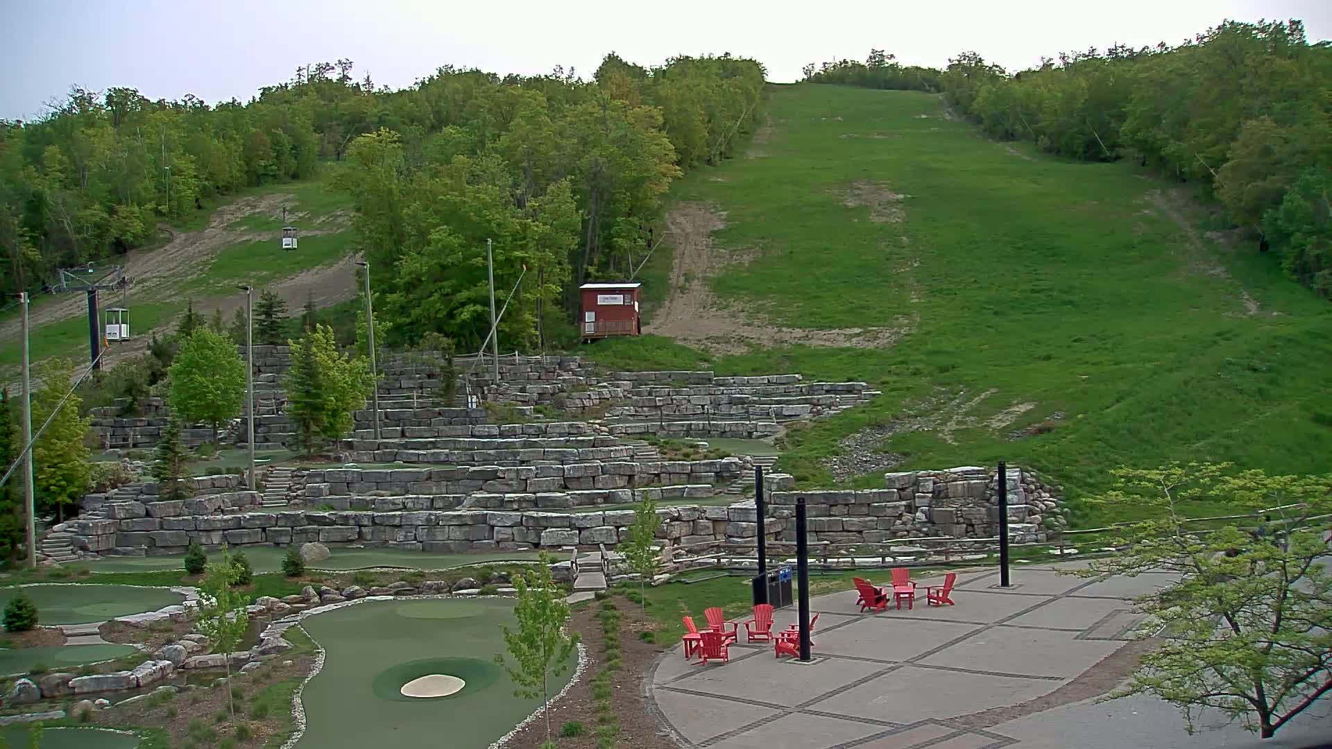 Blue Mountain Village Base Ski Slope and Ropeway Live Cam - Collingwood, Blue Mountains, Simcoe, Ontario, Canada