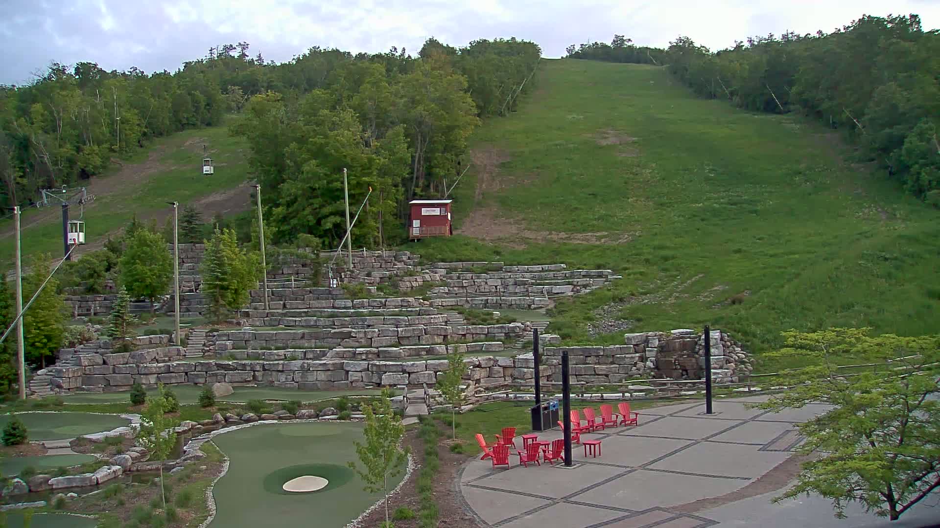 Blue Mountain Village Base Ski Slope and Ropeway Live Cam - Collingwood, Blue Mountains, Simcoe, Ontario, Canada