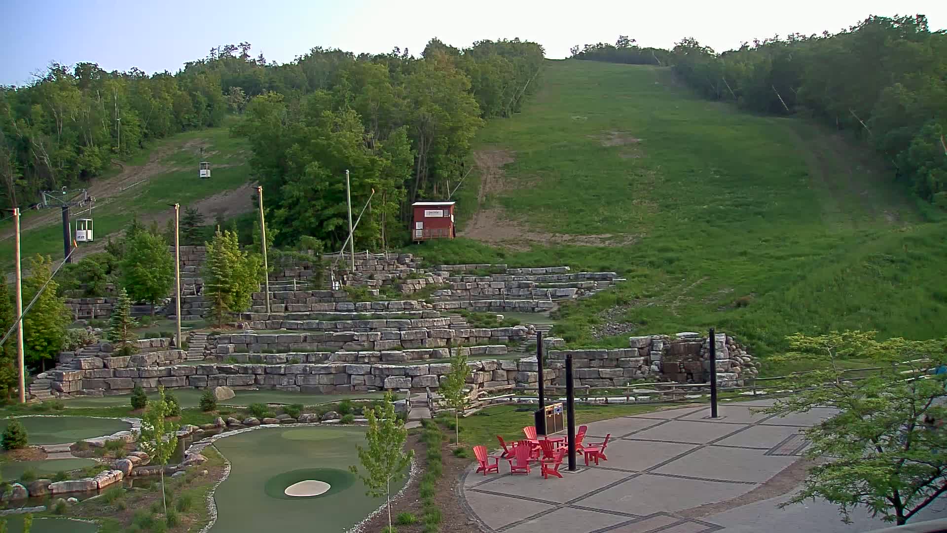 Blue Mountain Village Base Ski Slope and Ropeway Live Cam - Collingwood, Blue Mountains, Simcoe, Ontario, Canada