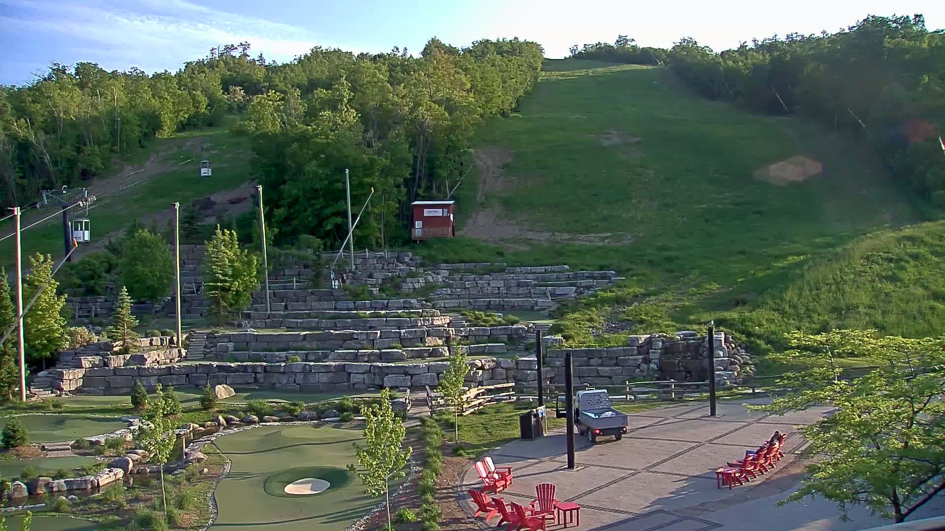 Blue Mountain Village Base Ski Slope and Ropeway Live Cam - Collingwood, Blue Mountains, Simcoe, Ontario, Canada