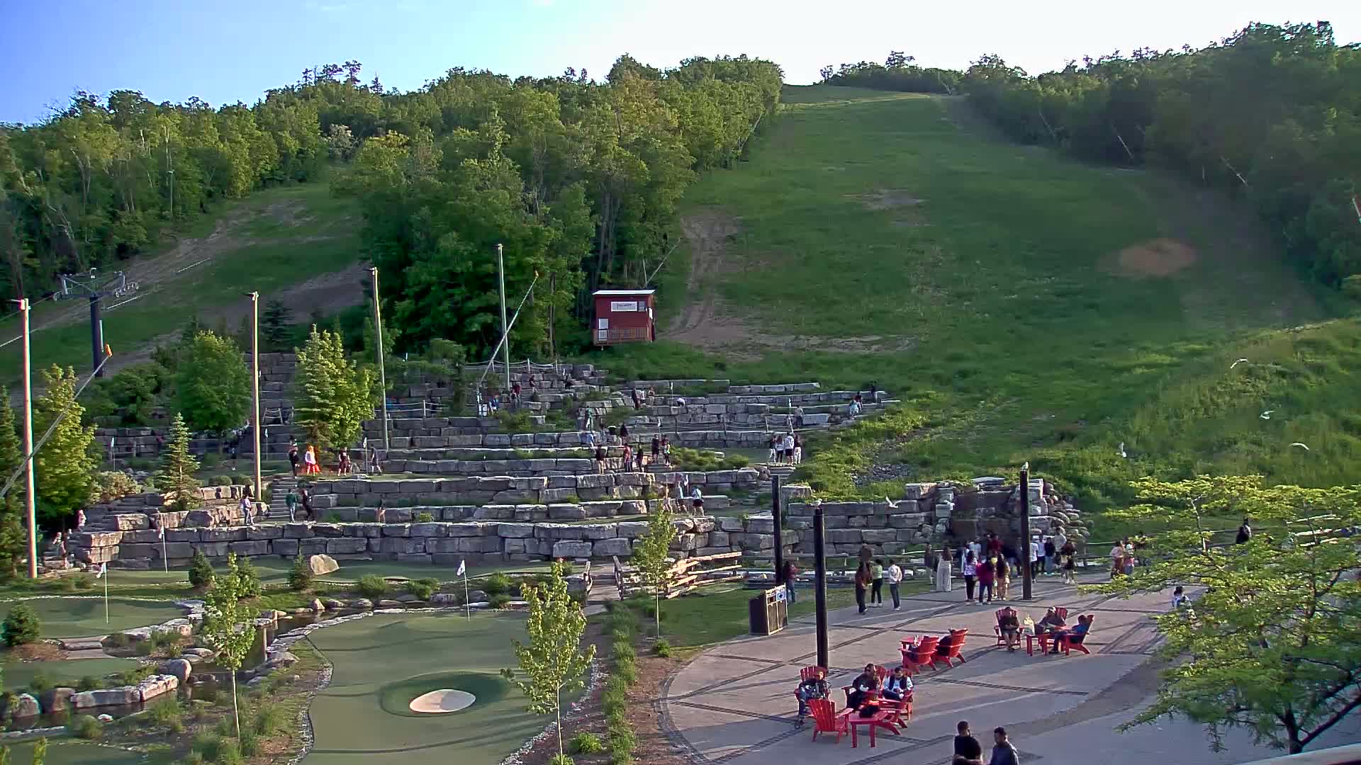 Blue Mountain Village Base Ski Slope and Ropeway Live Cam - Collingwood, Blue Mountains, Simcoe, Ontario, Canada