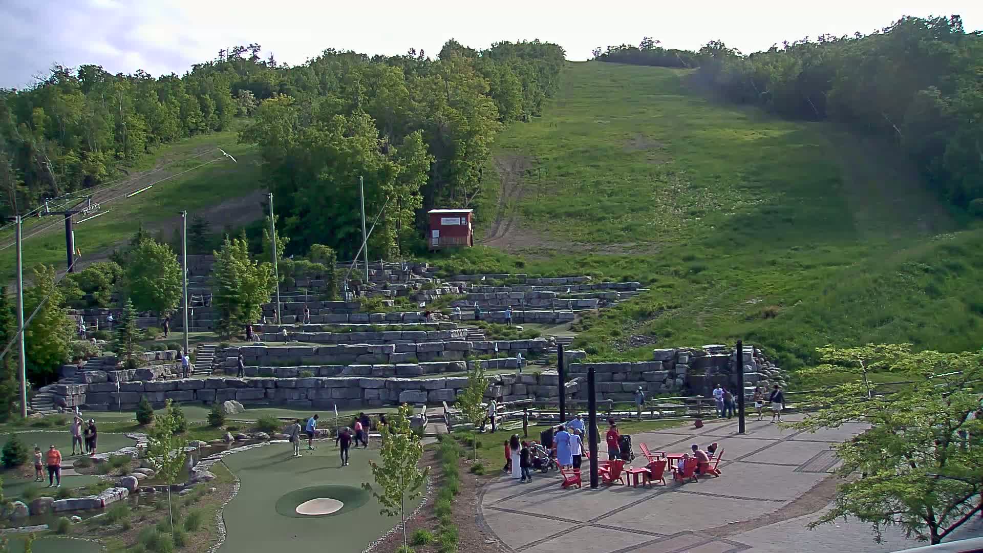 Blue Mountain Village Base Ski Slope and Ropeway Live Cam - Collingwood, Blue Mountains, Simcoe, Ontario, Canada