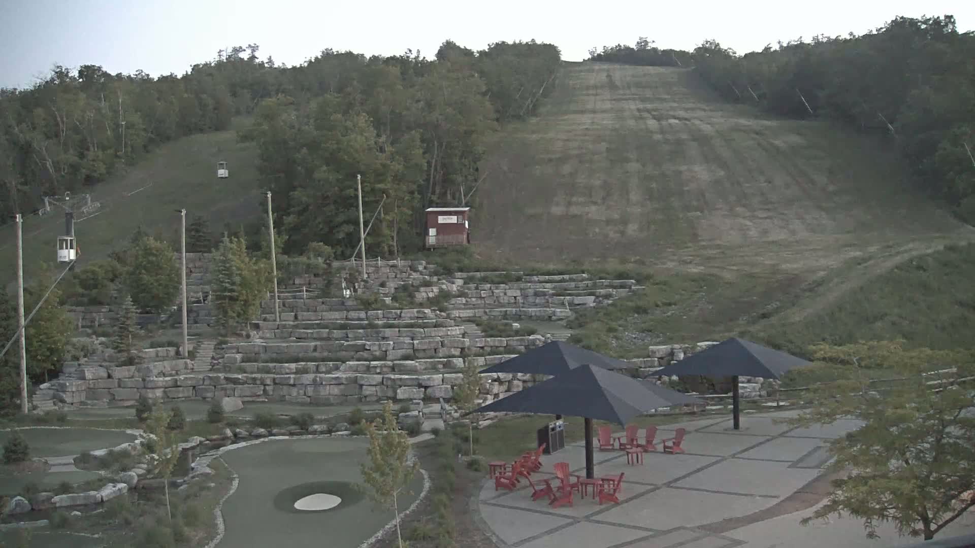 Blue Mountain Village Base Ski Slope and Ropeway Live Cam - Collingwood, Blue Mountains, Simcoe, Ontario, Canada