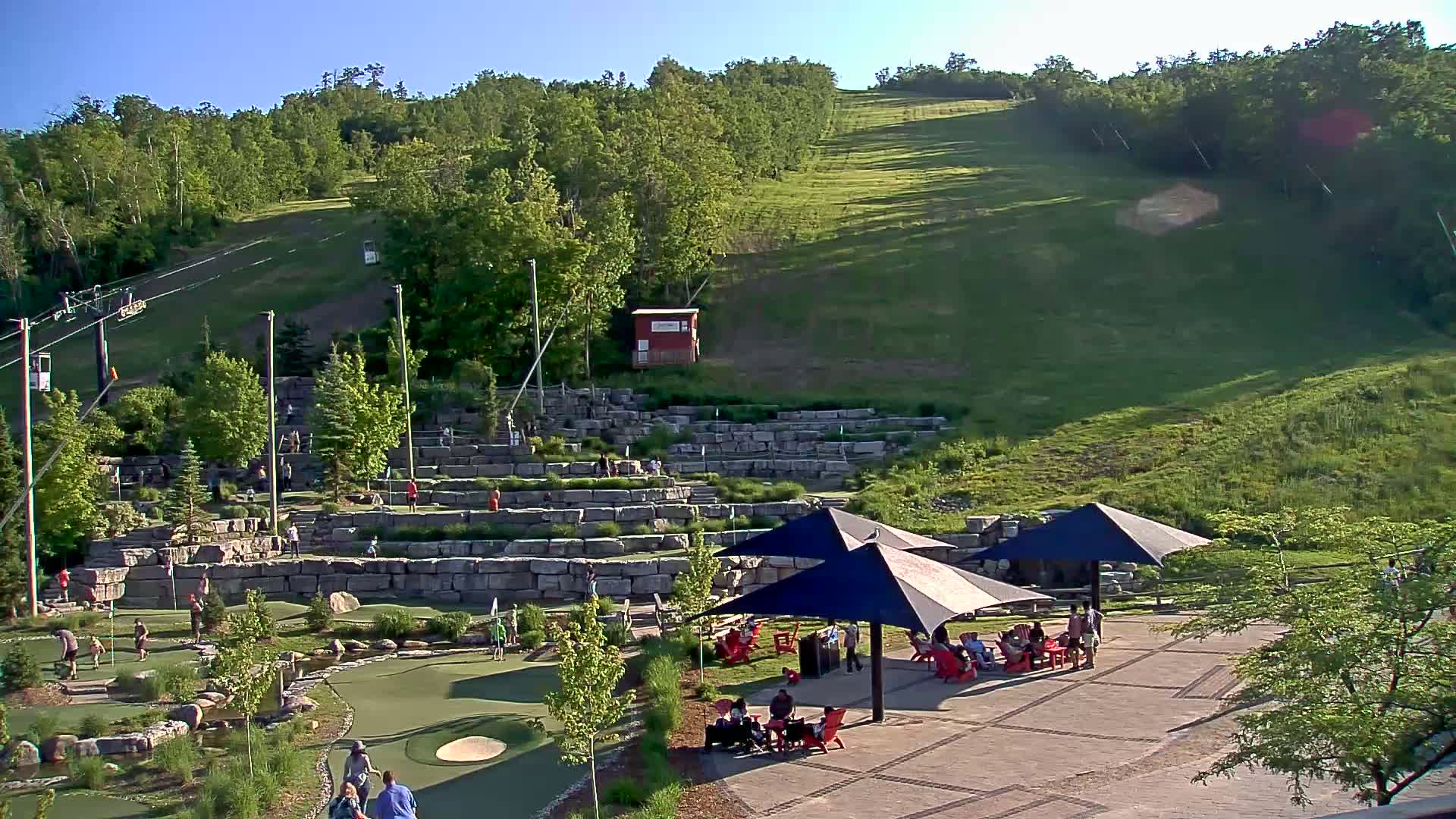 Blue Mountain Village Base Ski Slope and Ropeway Live Cam - Collingwood, Blue Mountains, Simcoe, Ontario, Canada