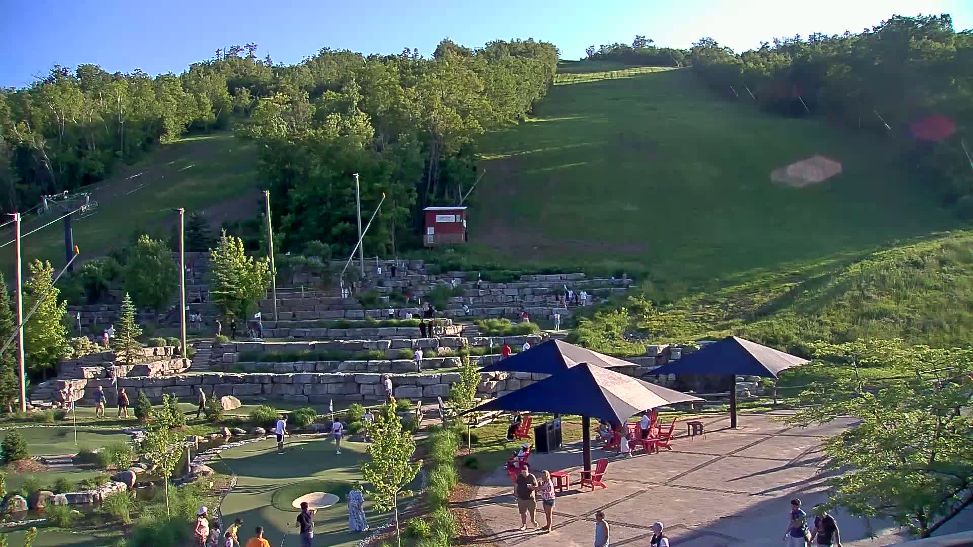 Blue Mountain Village Base Ski Slope and Ropeway Live Cam - Collingwood, Blue Mountains, Simcoe, Ontario, Canada