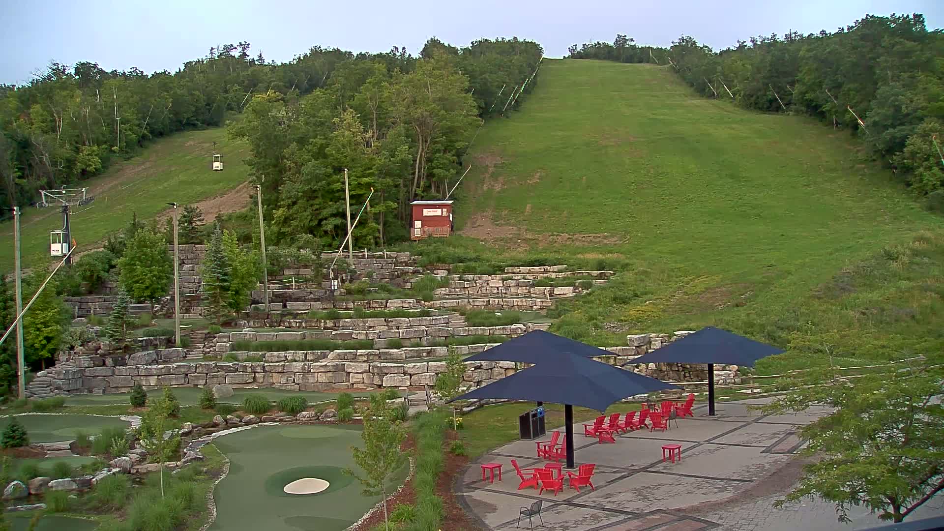 Blue Mountain Village Base Ski Slope and Ropeway Live Cam - Collingwood, Blue Mountains, Simcoe, Ontario, Canada