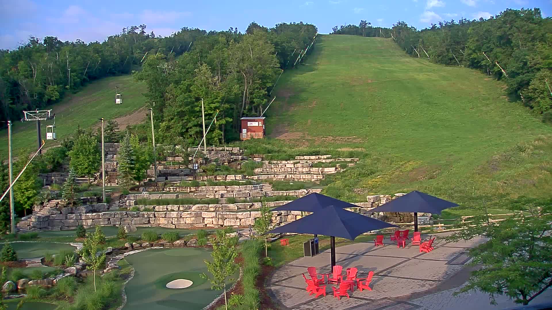 Blue Mountain Village Base Ski Slope and Ropeway Live Cam - Collingwood, Blue Mountains, Simcoe, Ontario, Canada