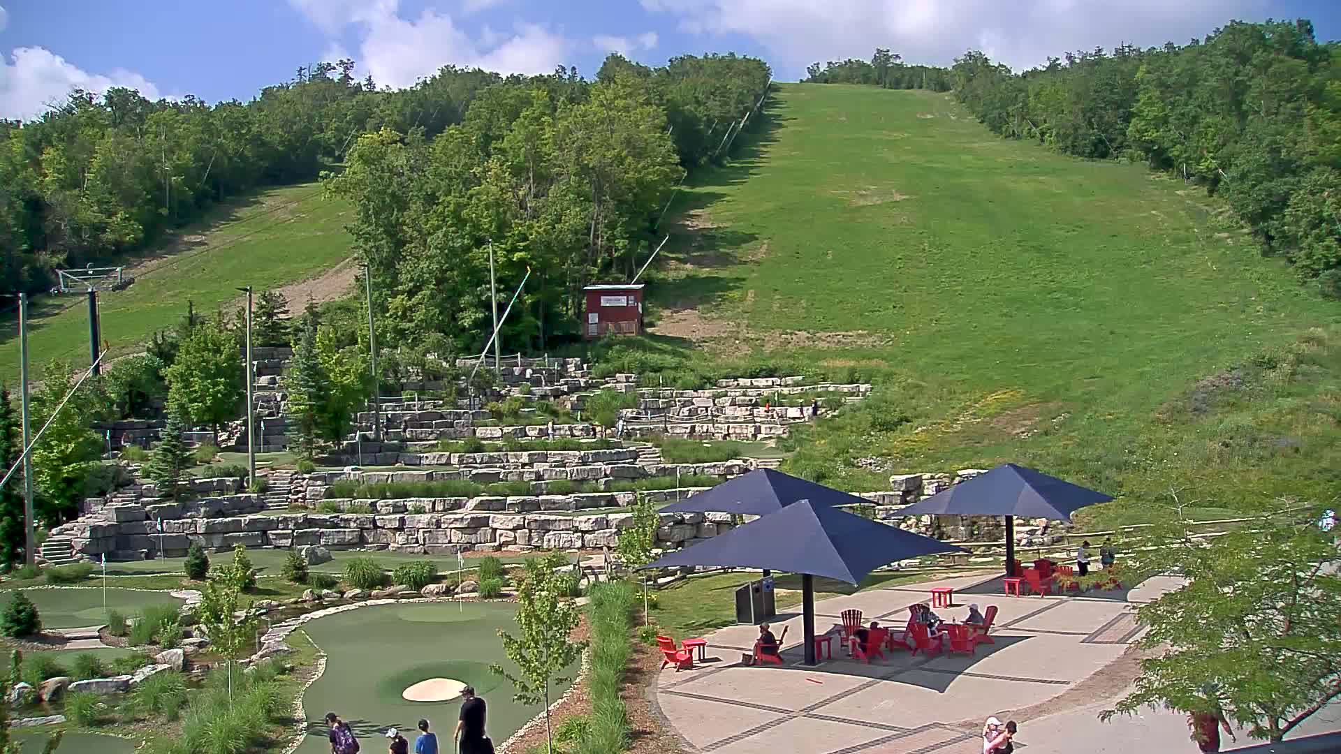 Blue Mountain Village Base Ski Slope and Ropeway Live Cam - Collingwood, Blue Mountains, Simcoe, Ontario, Canada