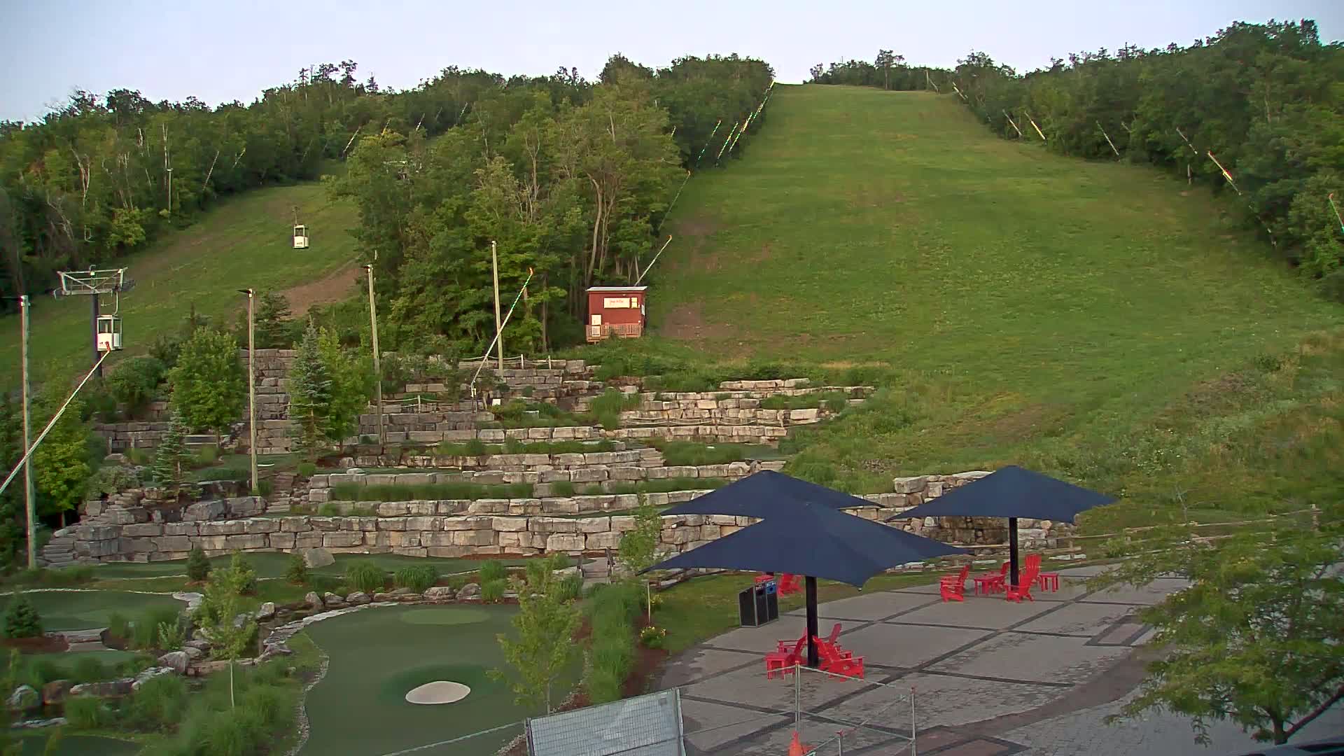 Blue Mountain Village Base Ski Slope and Ropeway Live Cam - Collingwood, Blue Mountains, Simcoe, Ontario, Canada