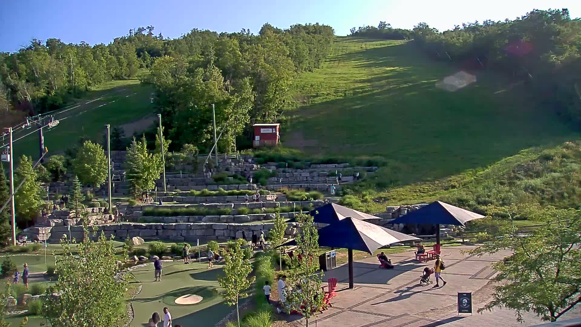 Blue Mountain Village Base Ski Slope and Ropeway Live Cam - Collingwood, Blue Mountains, Simcoe, Ontario, Canada