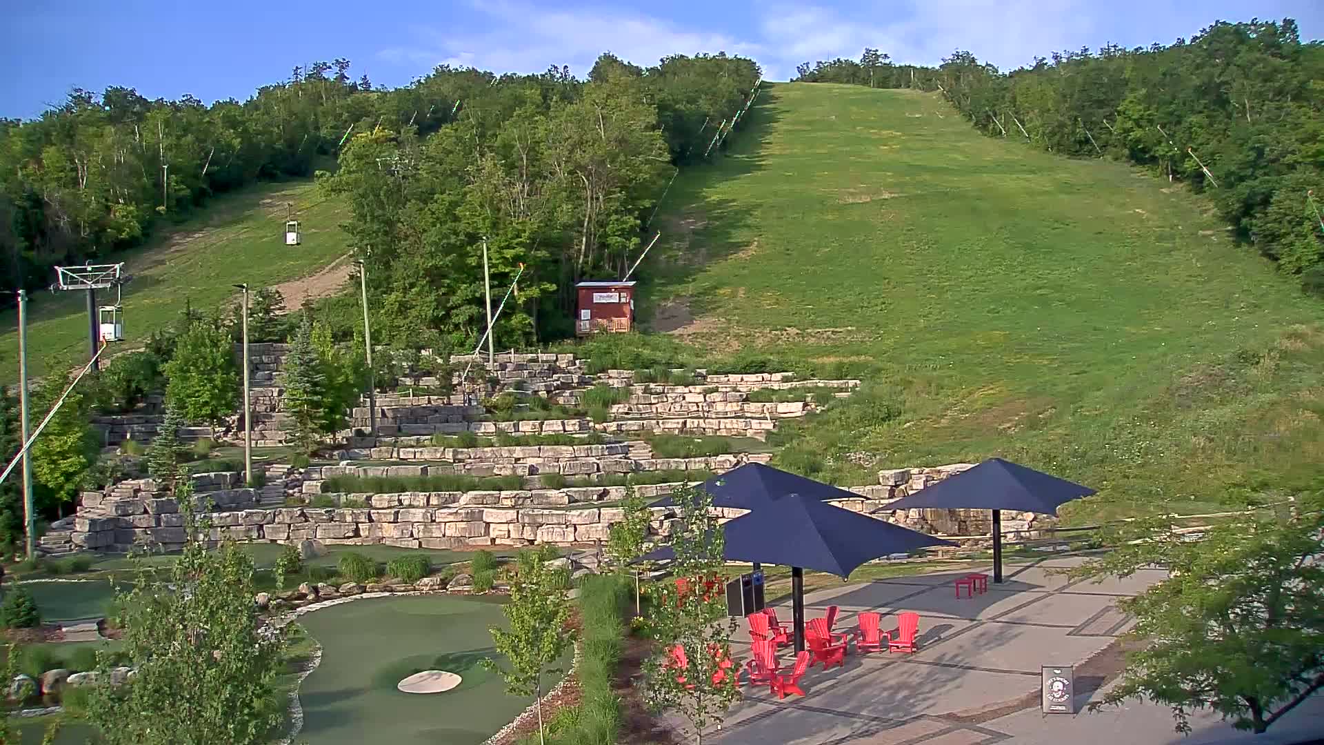 Blue Mountain Village Base Ski Slope and Ropeway Live Cam - Collingwood, Blue Mountains, Simcoe, Ontario, Canada