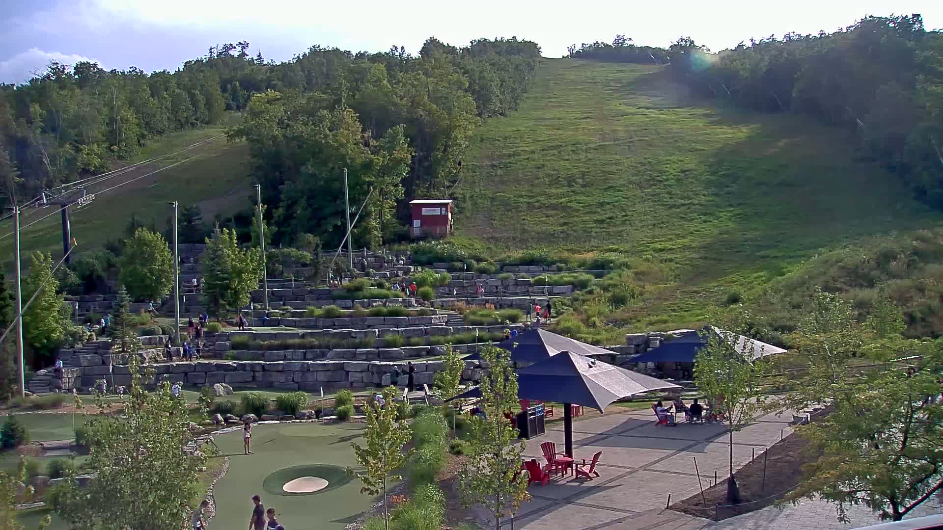 Blue Mountain Village Base Ski Slope and Ropeway Live Cam - Collingwood, Blue Mountains, Simcoe, Ontario, Canada
