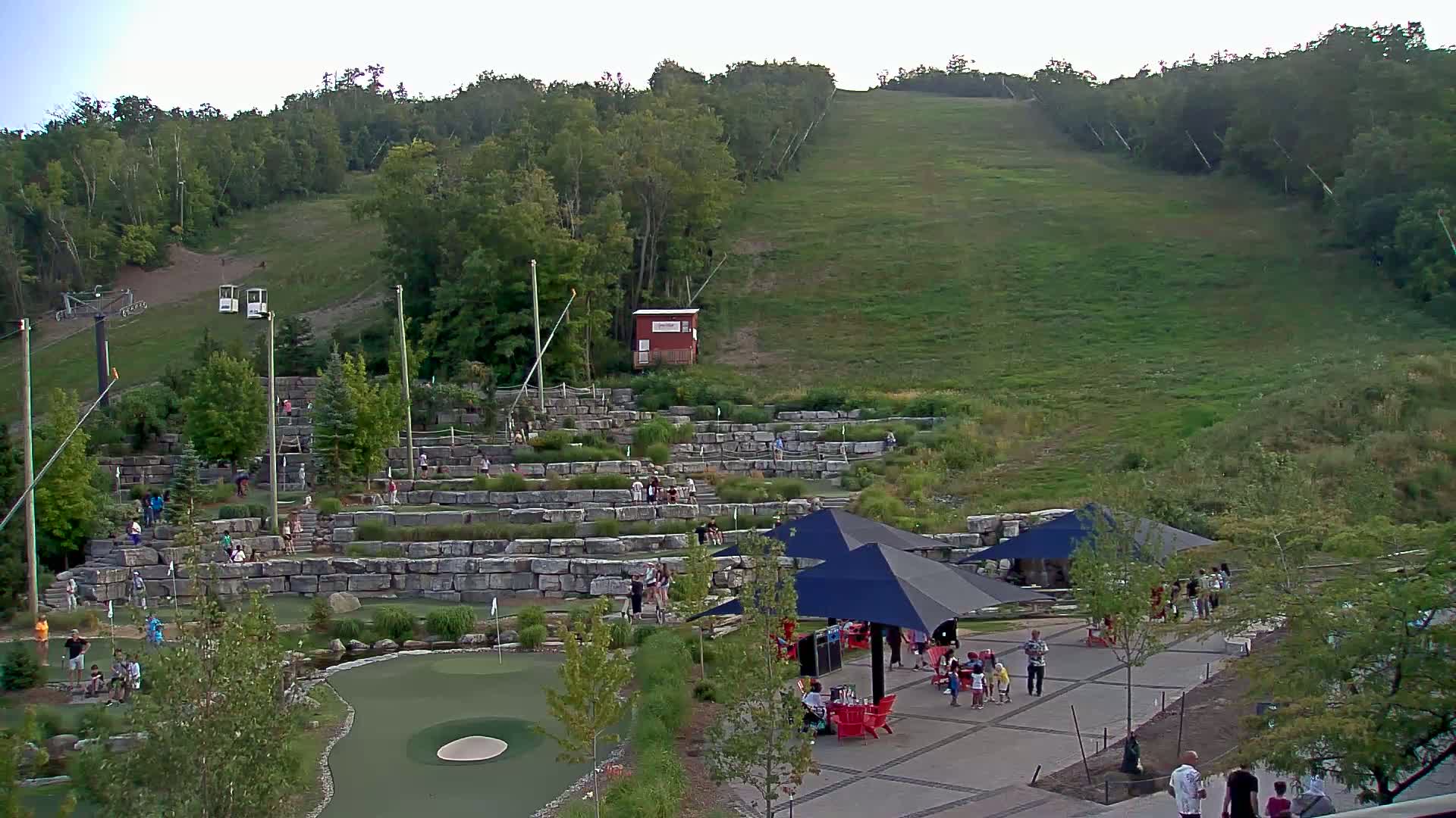 Blue Mountain Village Base Ski Slope and Ropeway Live Cam - Collingwood, Blue Mountains, Simcoe, Ontario, Canada