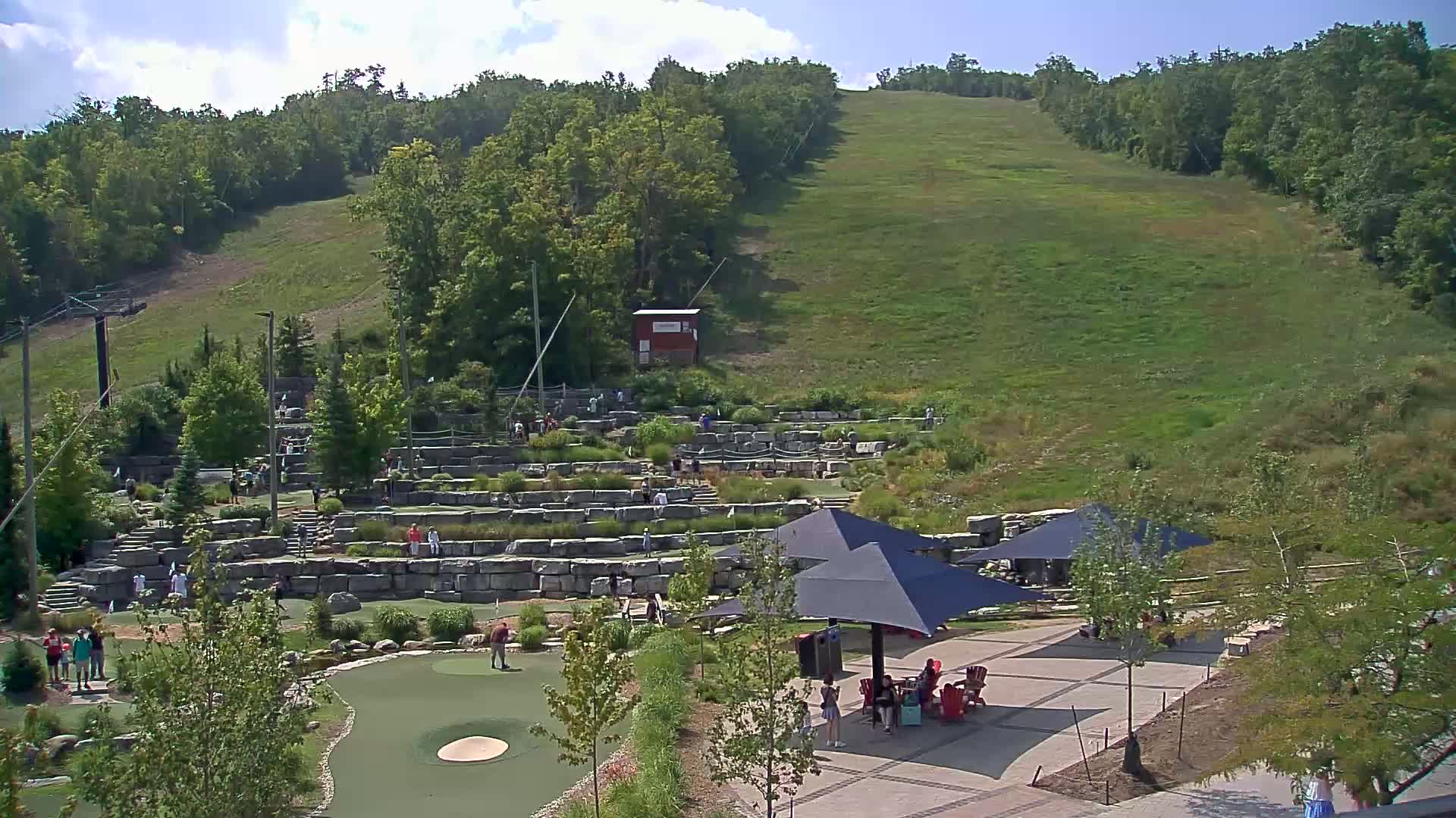 Blue Mountain Village Base Ski Slope and Ropeway Live Cam - Collingwood, Blue Mountains, Simcoe, Ontario, Canada