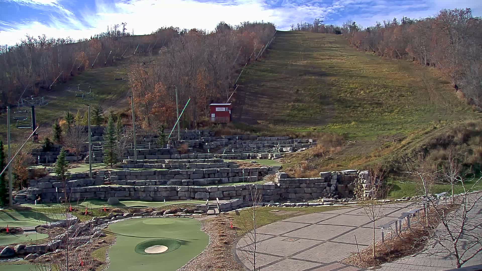 Blue Mountain Village Base Ski Slope and Ropeway Live Cam - Collingwood, Blue Mountains, Simcoe, Ontario, Canada