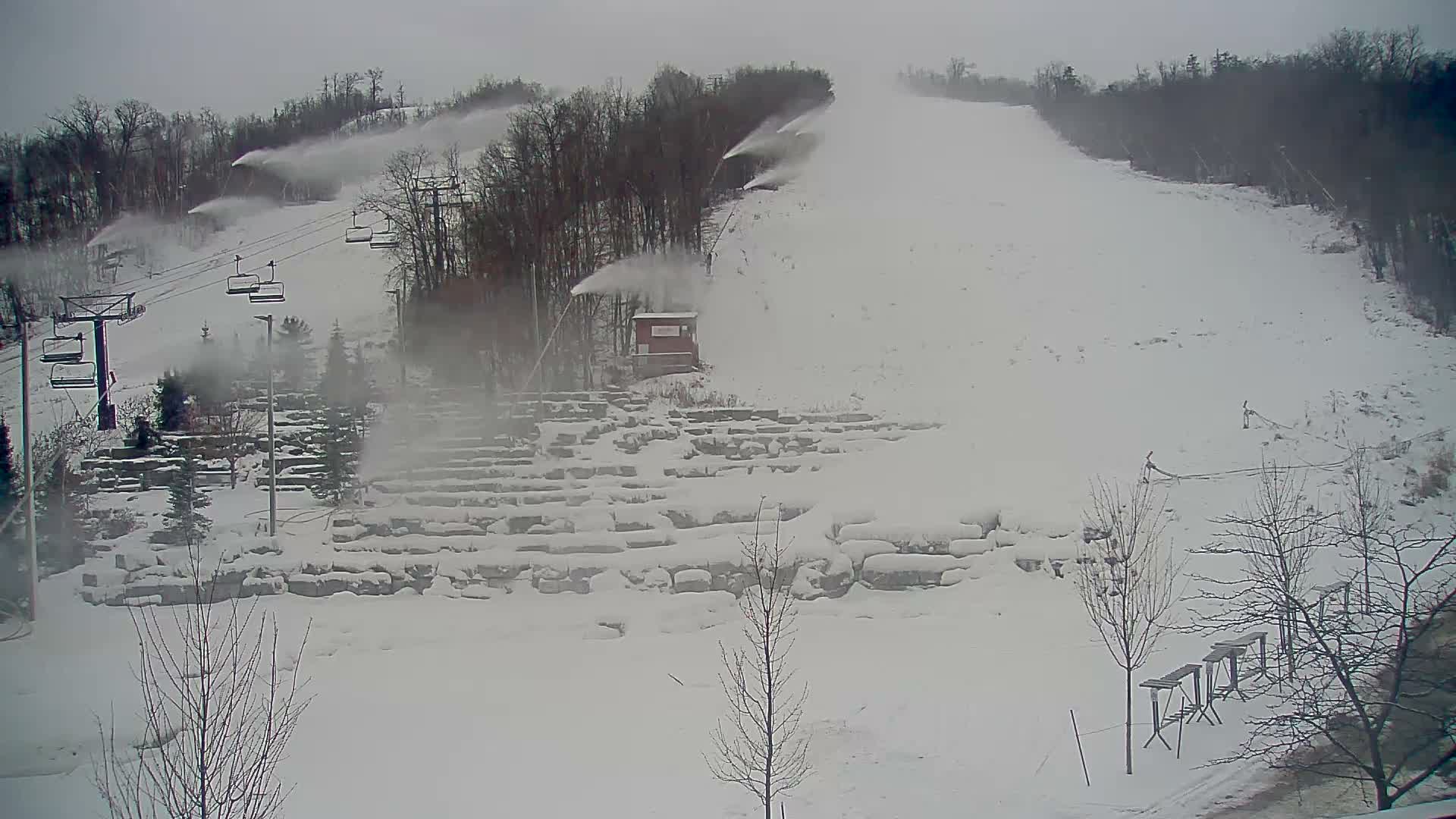 Blue Mountain Village Base Ski Slope and Ropeway Live Cam - Collingwood, Blue Mountains, Simcoe, Ontario, Canada