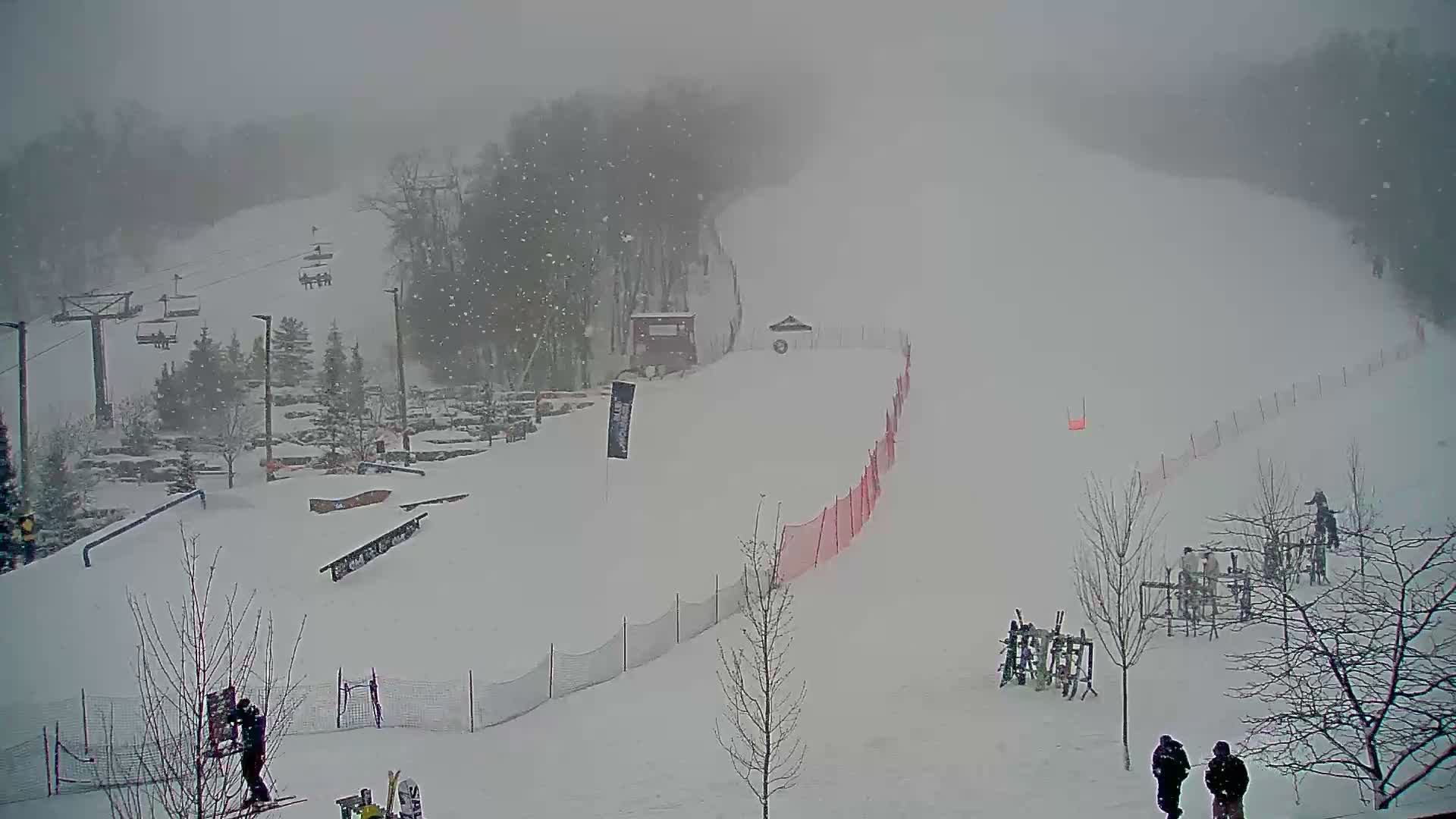 Blue Mountain Village Base Ski Slope and Ropeway Live Cam - Collingwood, Blue Mountains, Simcoe, Ontario, Canada