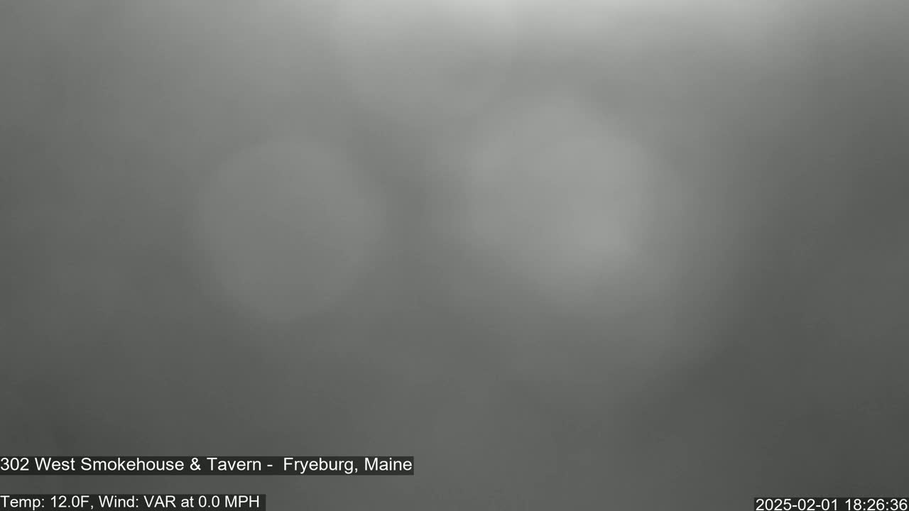 A blurry, gray image shows a foggy or hazy outdoor scene with little to no visibility.