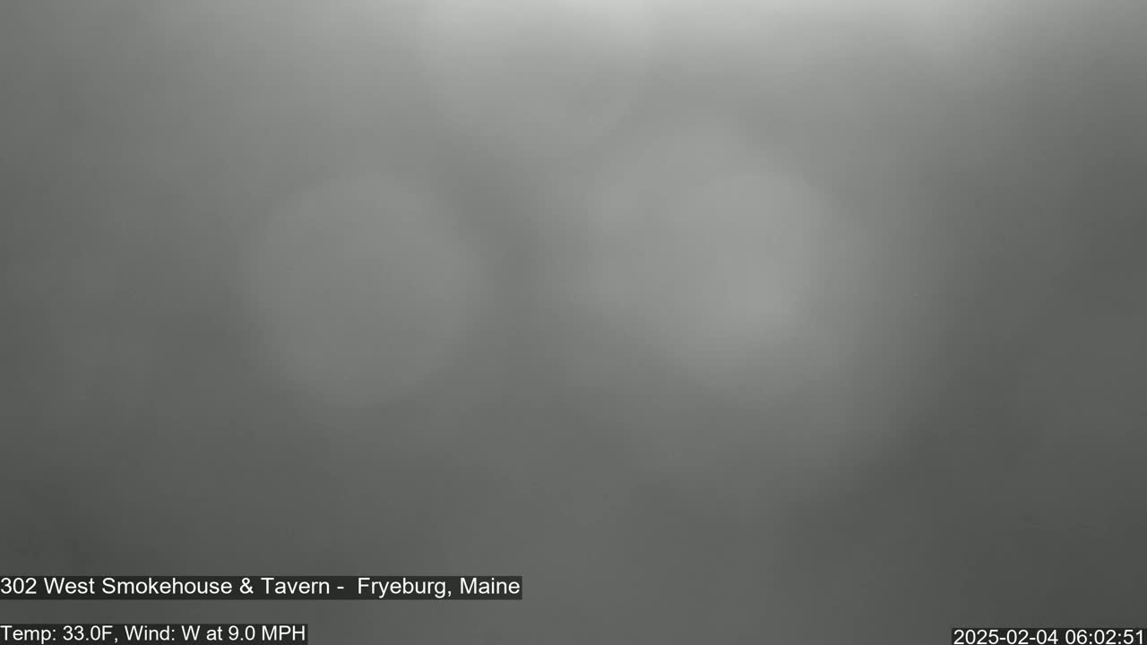 A blurry, gray image shows a foggy or overcast outdoor scene.