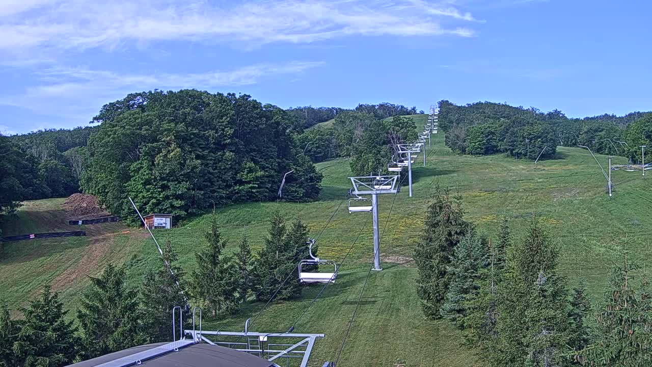 Blue Mountain Orchard Base Ropeway Station / Cascade Putting Course & Ski Slopes Live Cam - Collingwood, Blue Mountains, Simcoe, Ontario, Canada