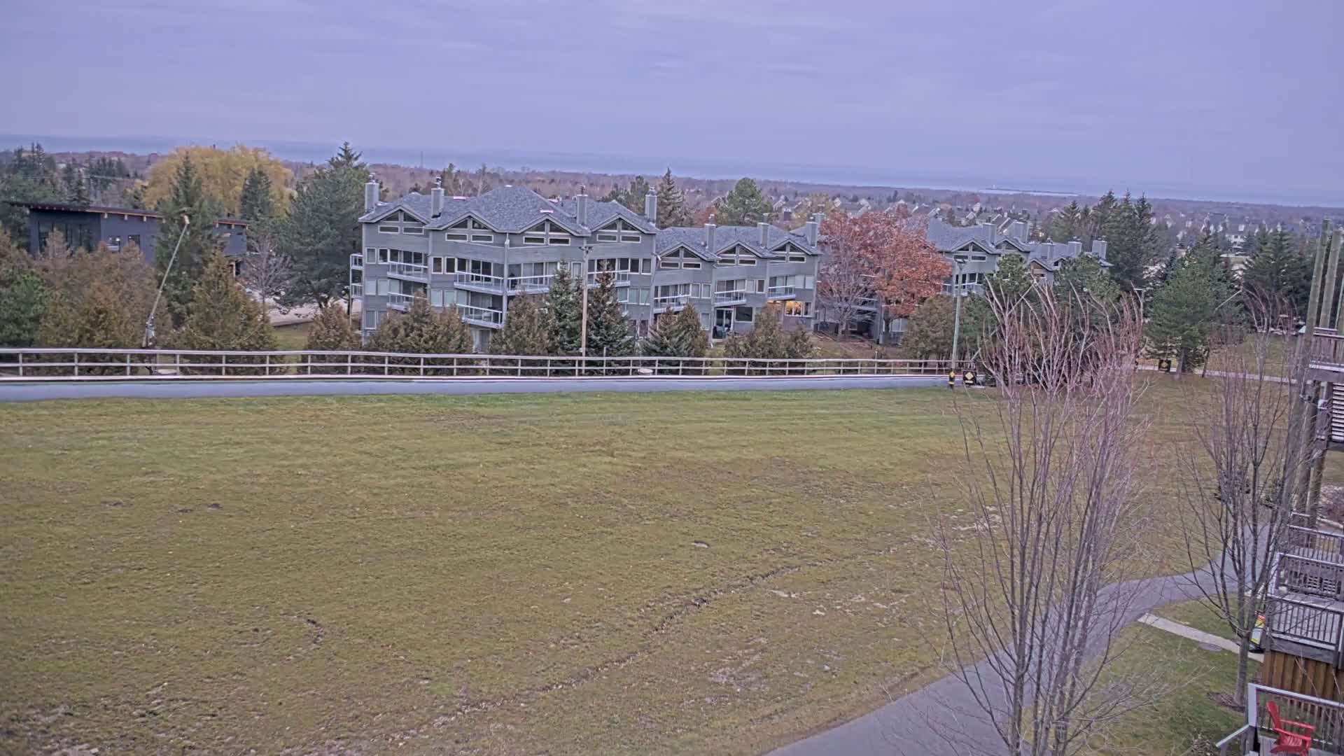 Blue Mountain Village Hotel Area & Collingwood City Skyline Live Cam - Collingwood, Blue Mountains, Simcoe, Ontario, Canada