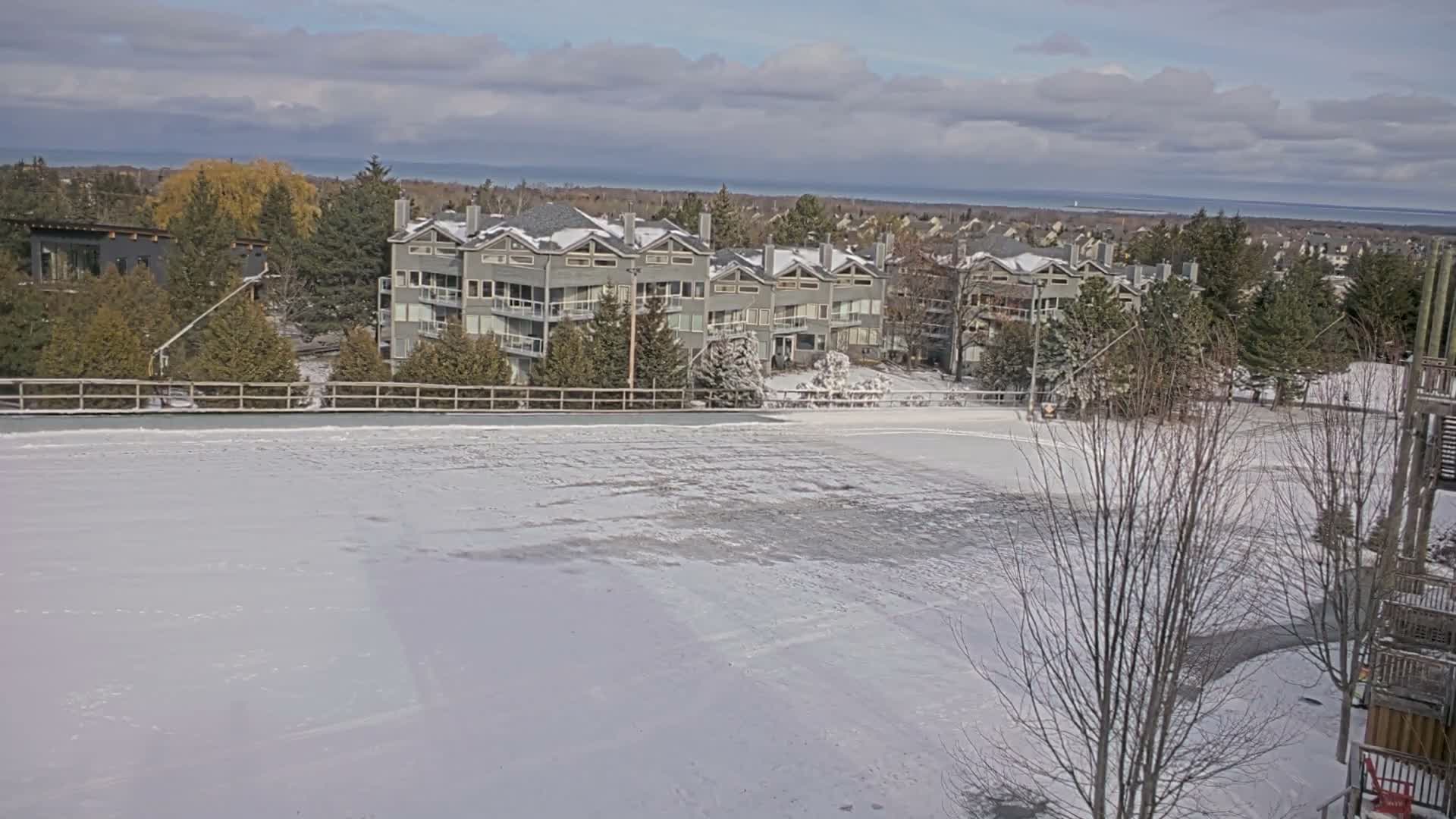 Blue Mountain Village Hotel Area & Collingwood City Skyline Live Cam - Collingwood, Blue Mountains, Simcoe, Ontario, Canada