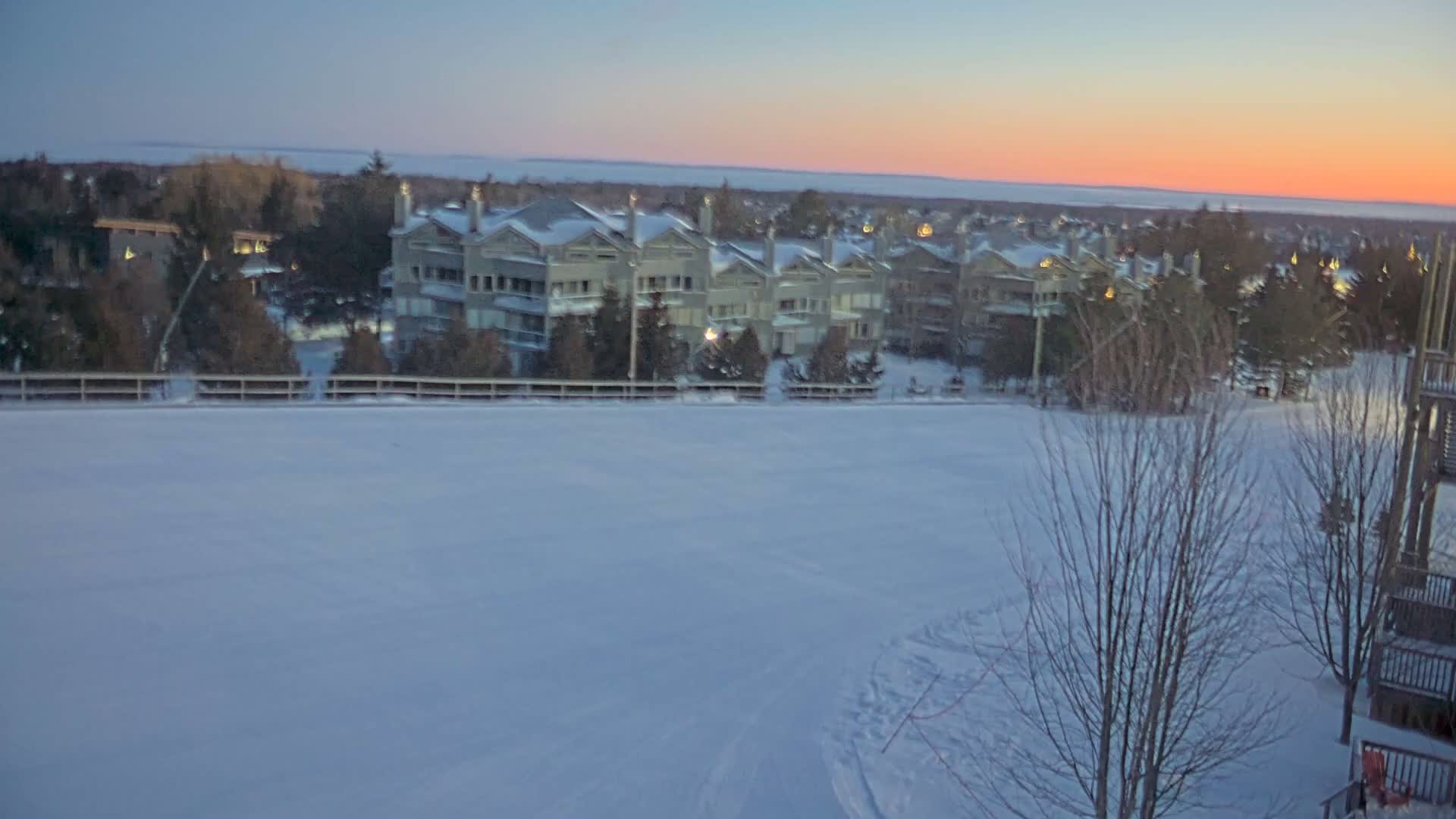 Blue Mountain Village Hotel Area & Collingwood City Skyline Live Cam - Collingwood, Blue Mountains, Simcoe, Ontario, Canada