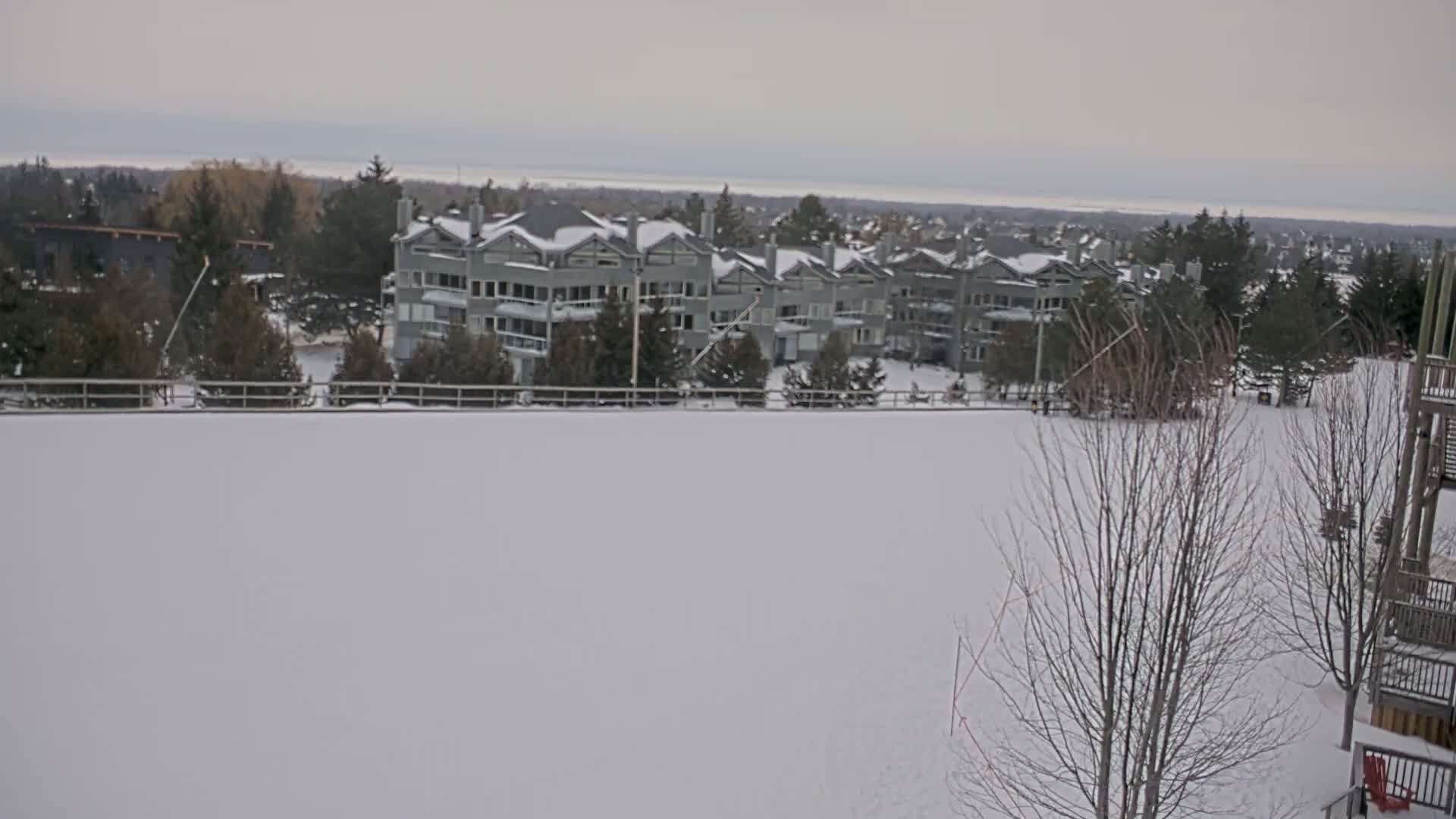Blue Mountain Village Hotel Area & Collingwood City Skyline Live Cam - Collingwood, Blue Mountains, Simcoe, Ontario, Canada