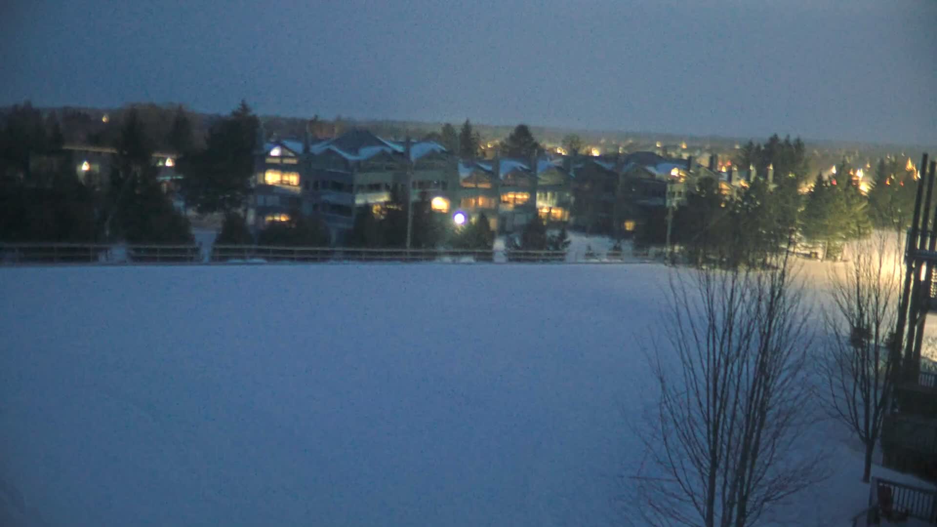 Blue Mountain Village Hotel Area & Collingwood City Skyline Live Cam - Collingwood, Blue Mountains, Simcoe, Ontario, Canada