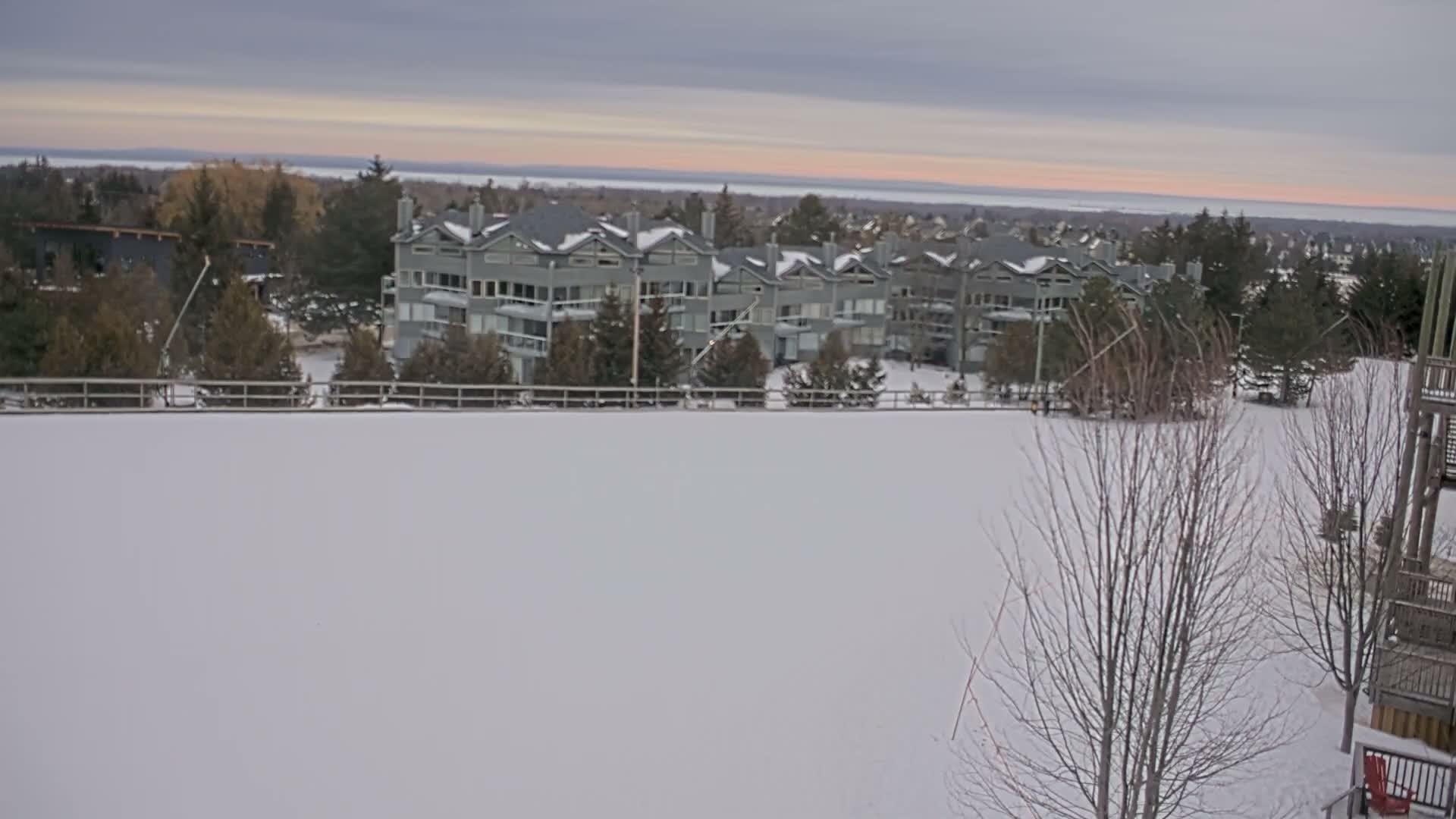 Blue Mountain Village Hotel Area & Collingwood City Skyline Live Cam - Collingwood, Blue Mountains, Simcoe, Ontario, Canada