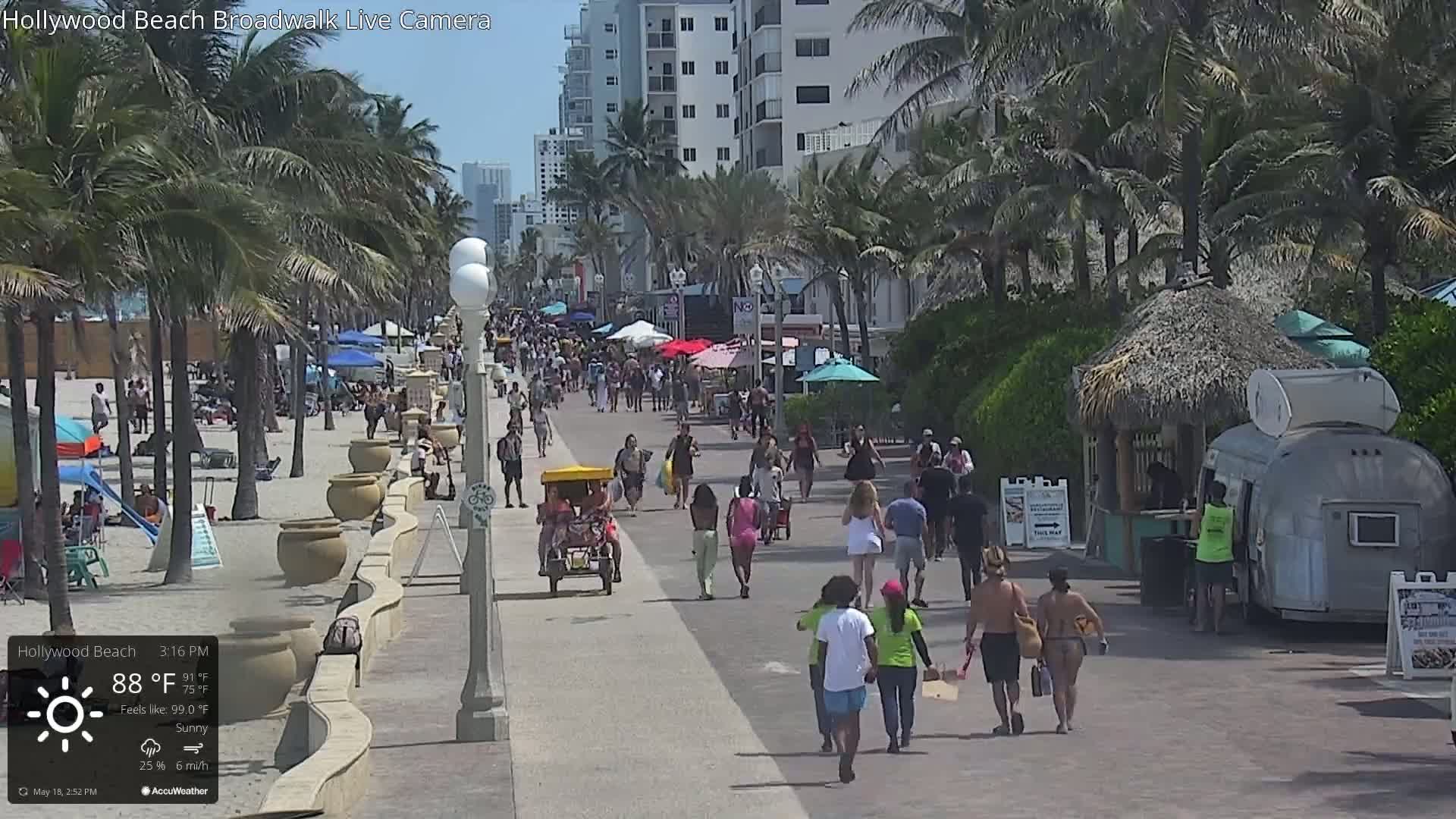 Hollywood Beach / Broadwalk & Atlantic Live Cam - Holywood, Broward, Florida, USA