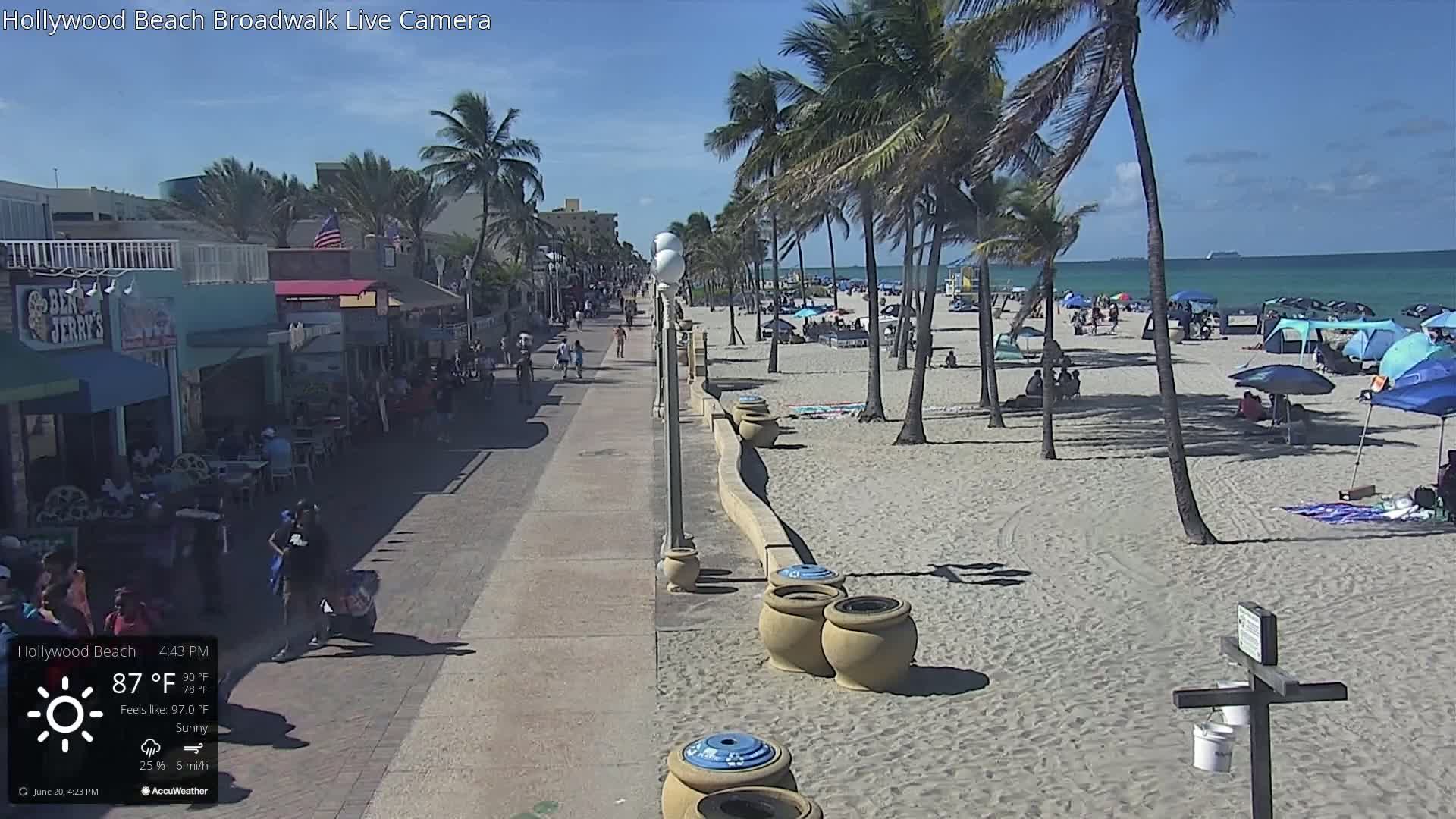Hollywood Beach / Broadwalk & Atlantic Live Cam - Holywood, Broward, Florida, USA