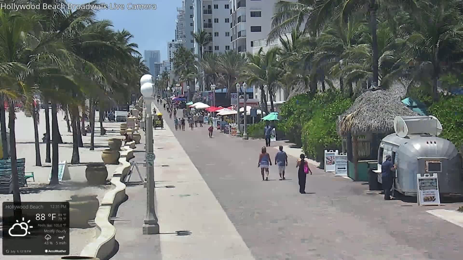 Hollywood Beach / Broadwalk & Atlantic Live Cam - Holywood, Broward, Florida, USA