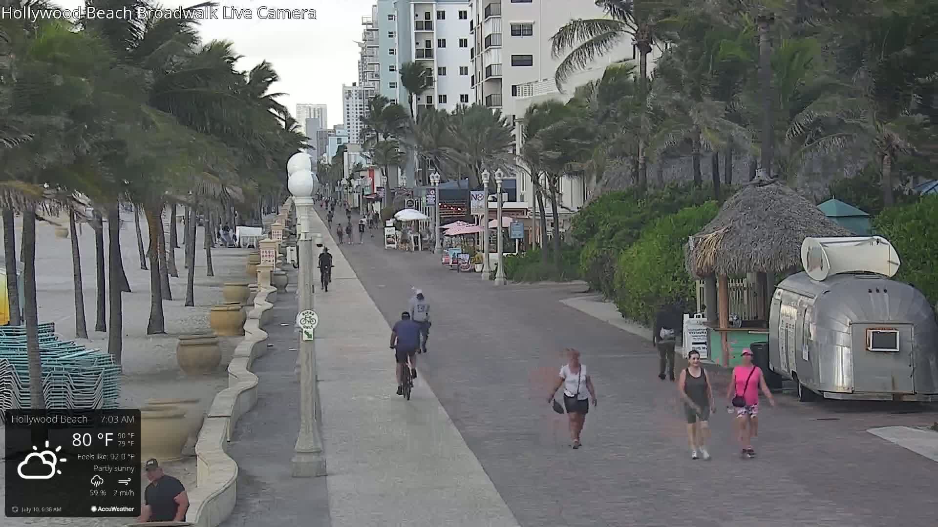 Hollywood Beach / Broadwalk & Atlantic Live Cam - Holywood, Broward, Florida, USA