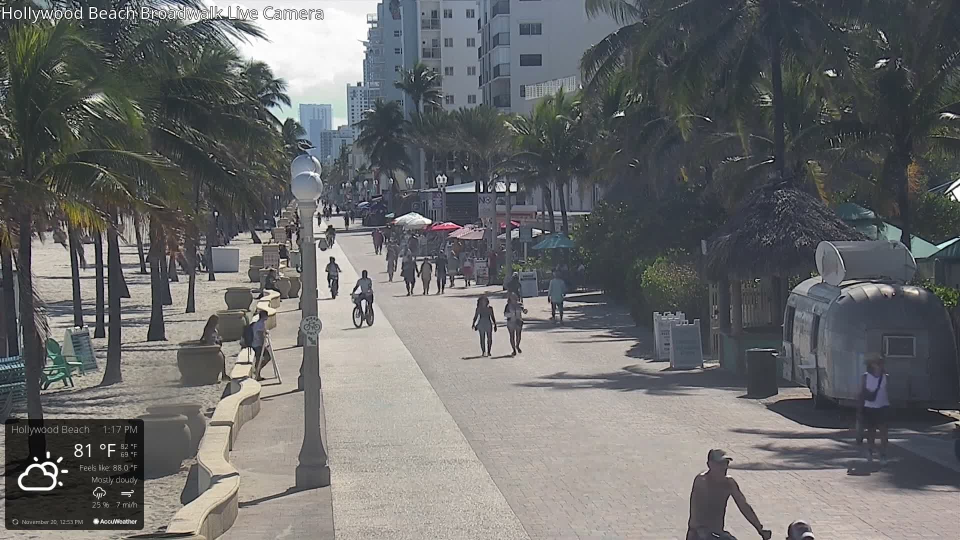 Hollywood Beach / Broadwalk & Atlantic Live Cam - Holywood, Broward, Florida, USA