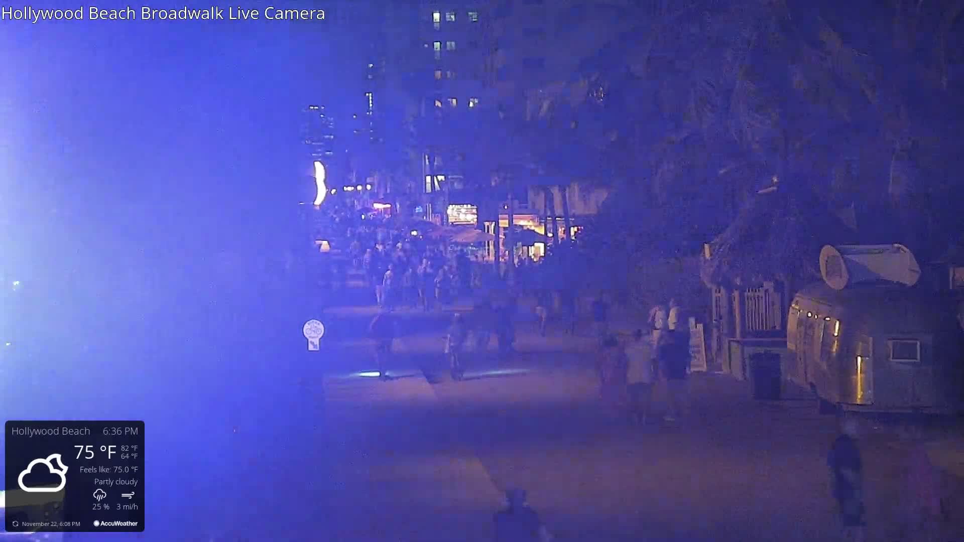 Hollywood Beach / Broadwalk & Atlantic Live Cam - Holywood, Broward, Florida, USA