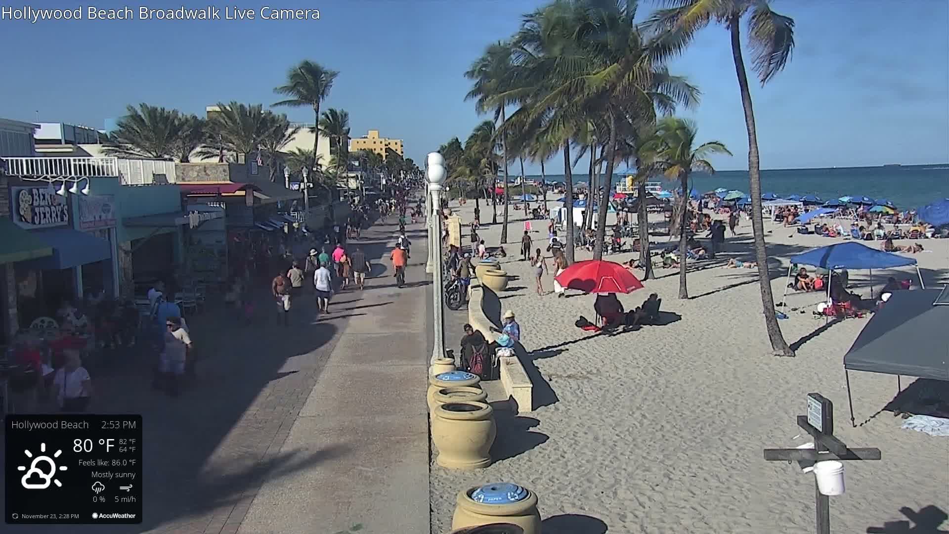 Hollywood Beach / Broadwalk & Atlantic Live Cam - Holywood, Broward, Florida, USA