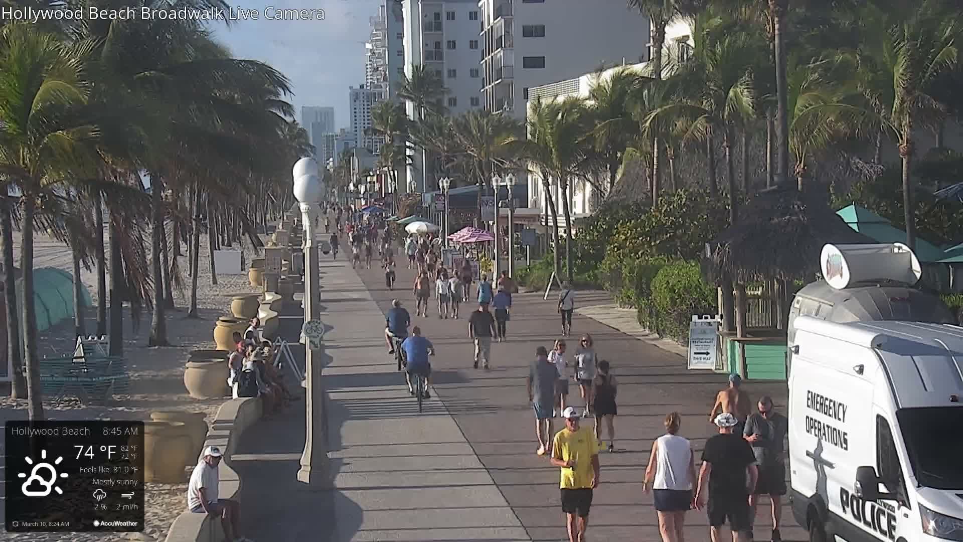 Hollywood Beach / Broadwalk & Atlantic Live Cam - Holywood, Broward, Florida, USA
