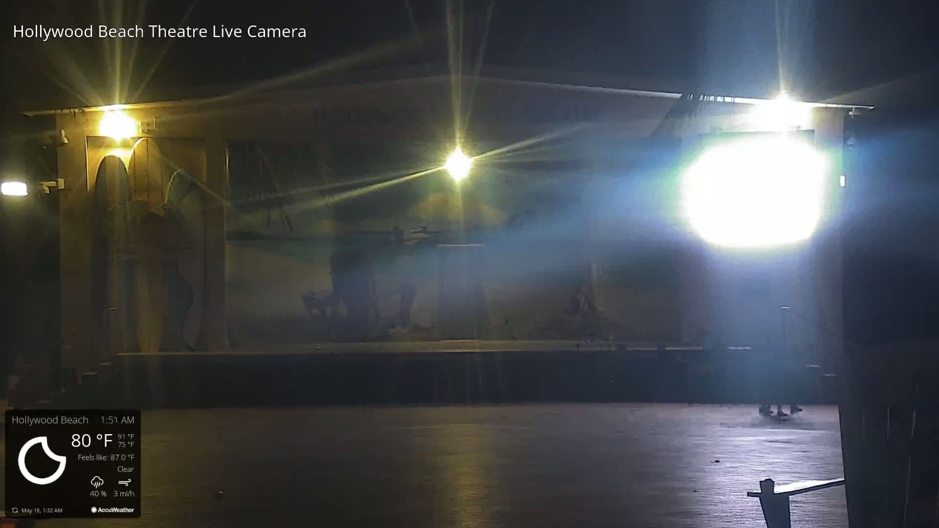 Hollywood Beach Theatre & Big Chairs Square Live Cam - Holywood, Broward, Florida, USA