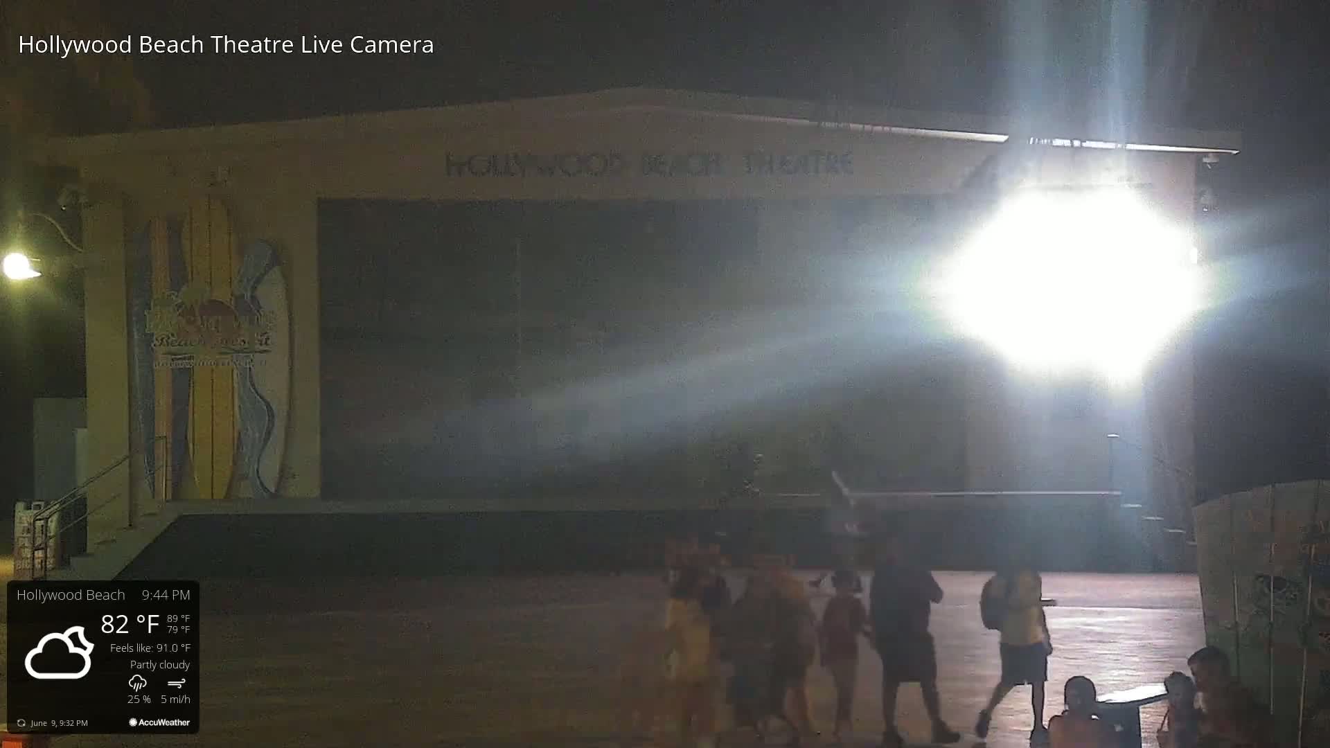 Hollywood Beach Theatre & Big Chairs Square Live Cam - Holywood, Broward, Florida, USA