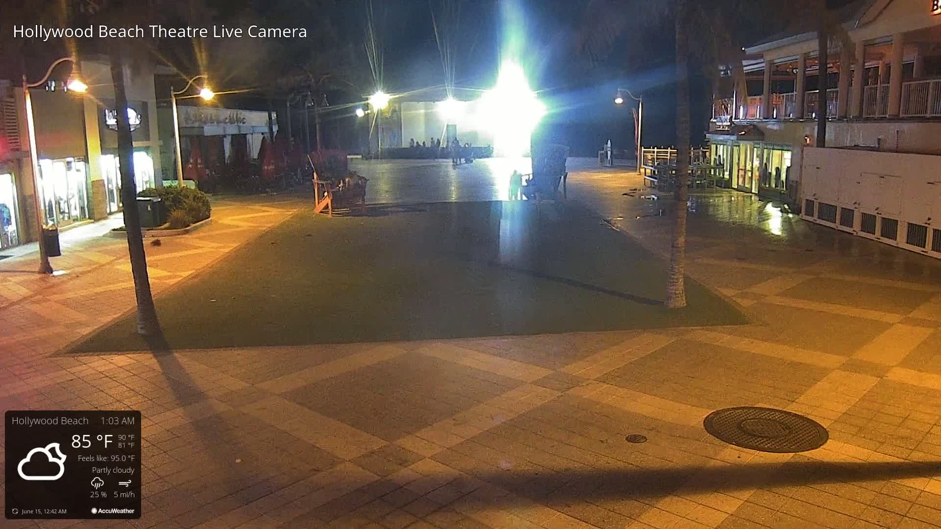 Hollywood Beach Theatre & Big Chairs Square Live Cam - Holywood, Broward, Florida, USA