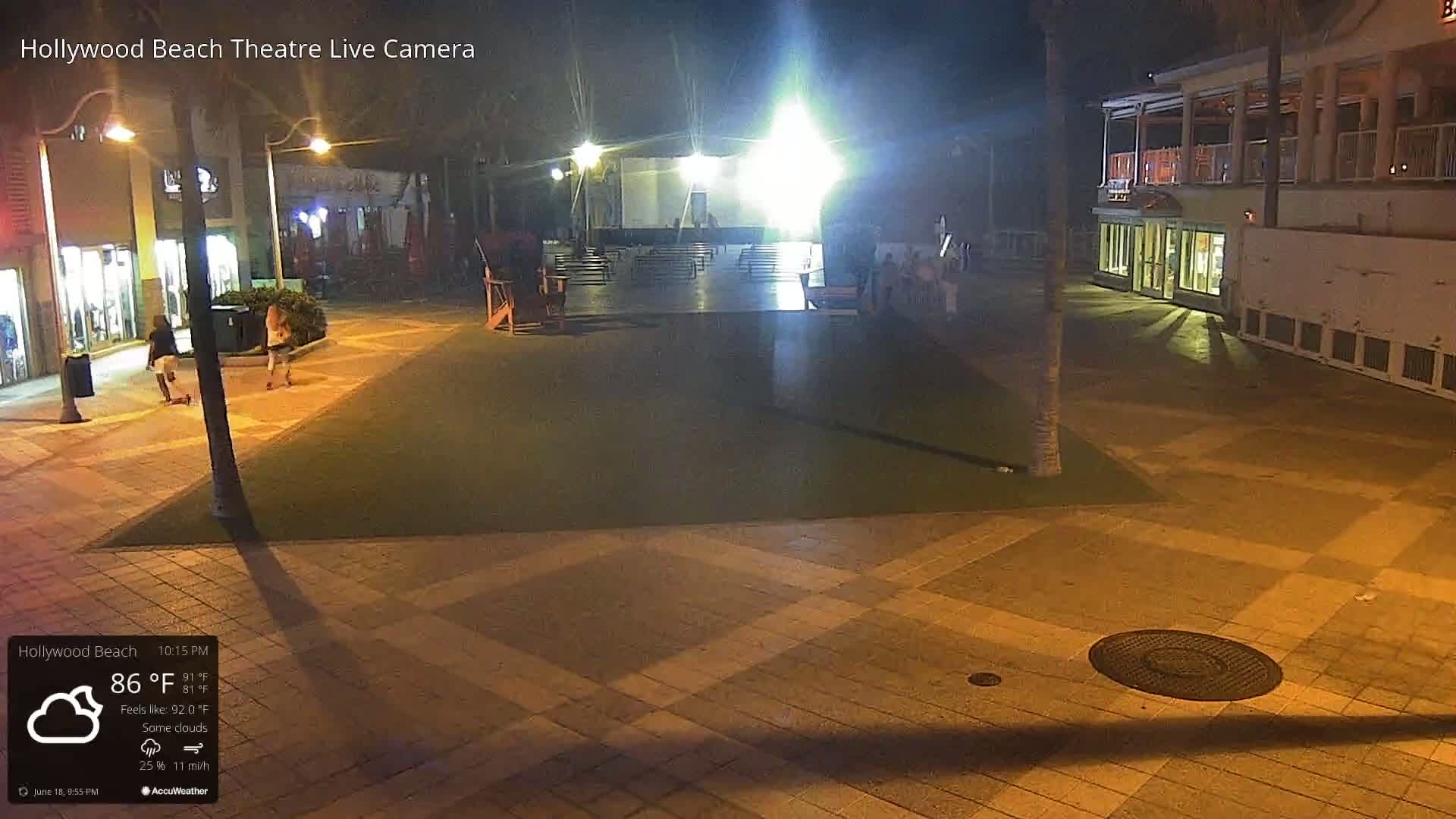 Hollywood Beach Theatre & Big Chairs Square Live Cam - Holywood, Broward, Florida, USA